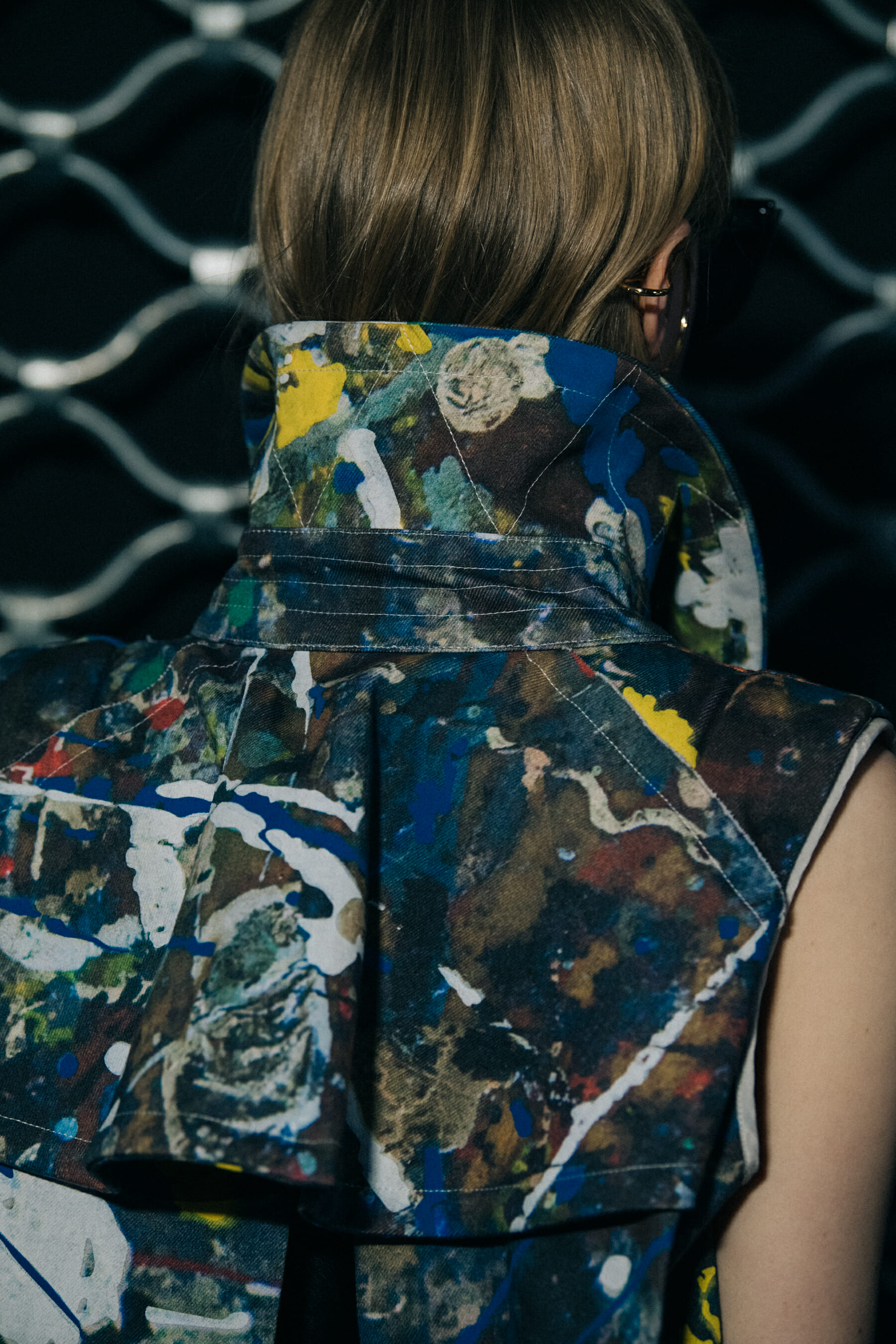 Hannah Motler backstage at Sacai