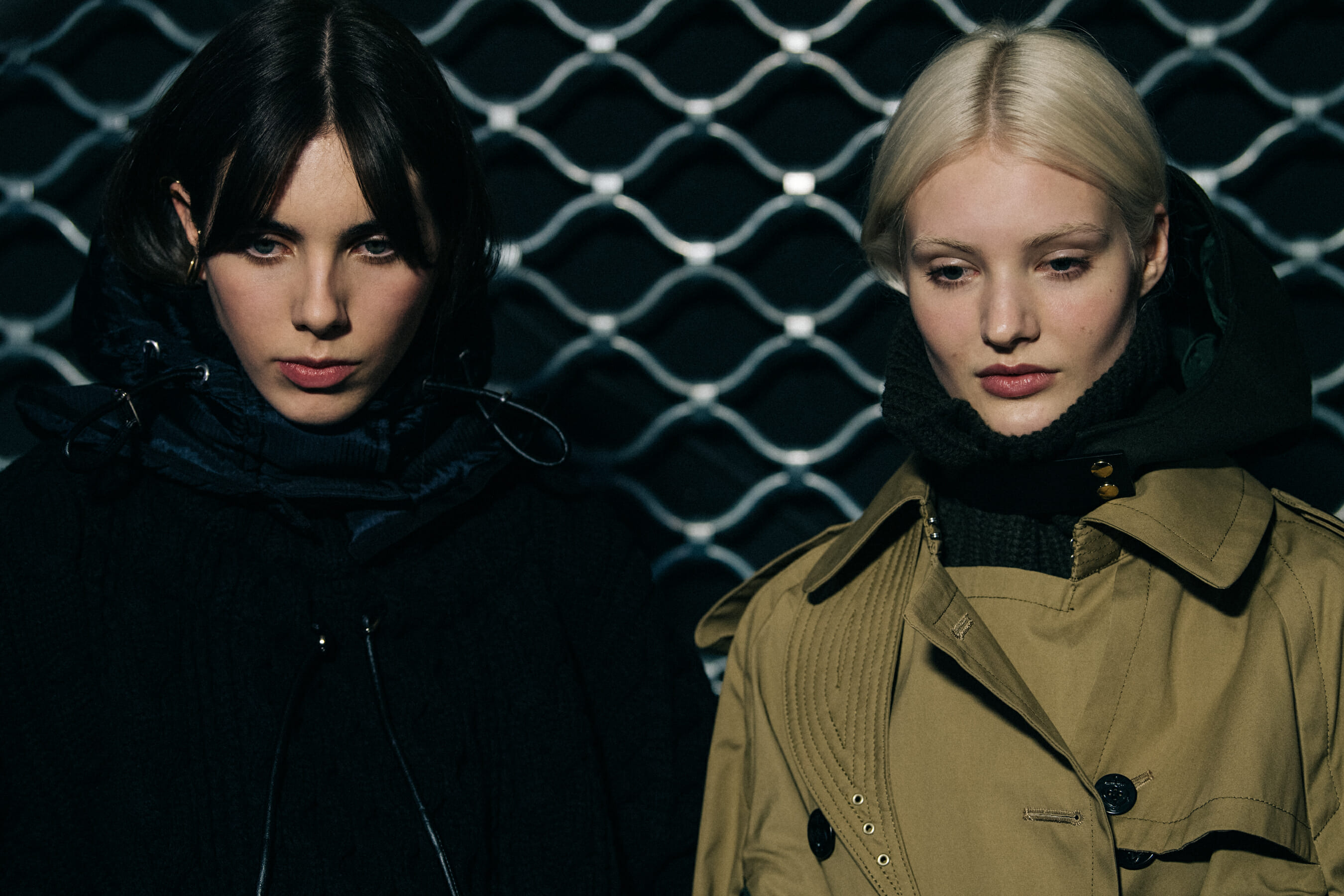 Madeleine Knighton backstage at Sacai