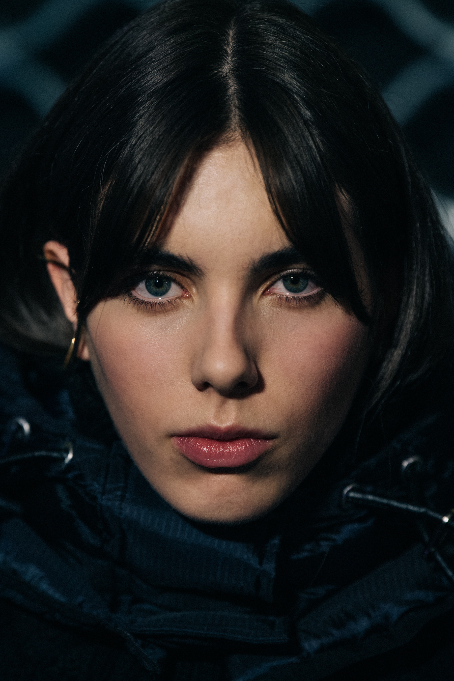 Madeleine Knighton backstage at Sacai