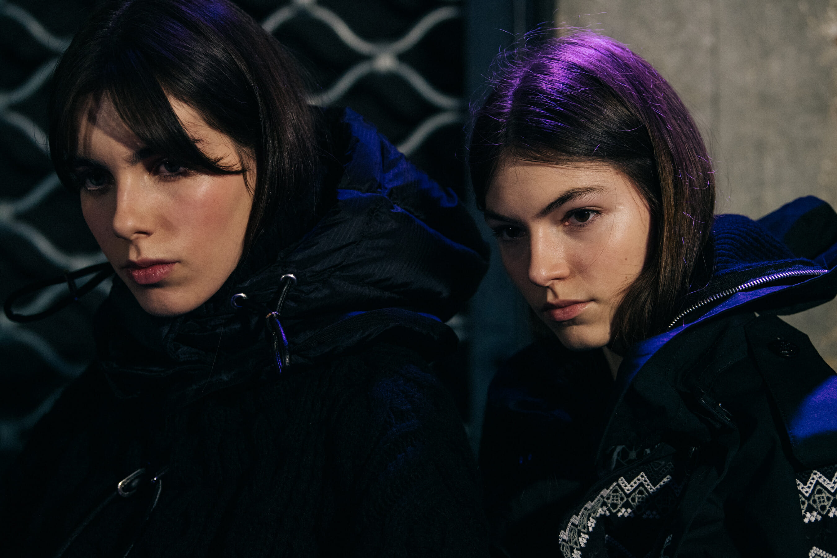 Madeleine Knighton backstage at Sacai