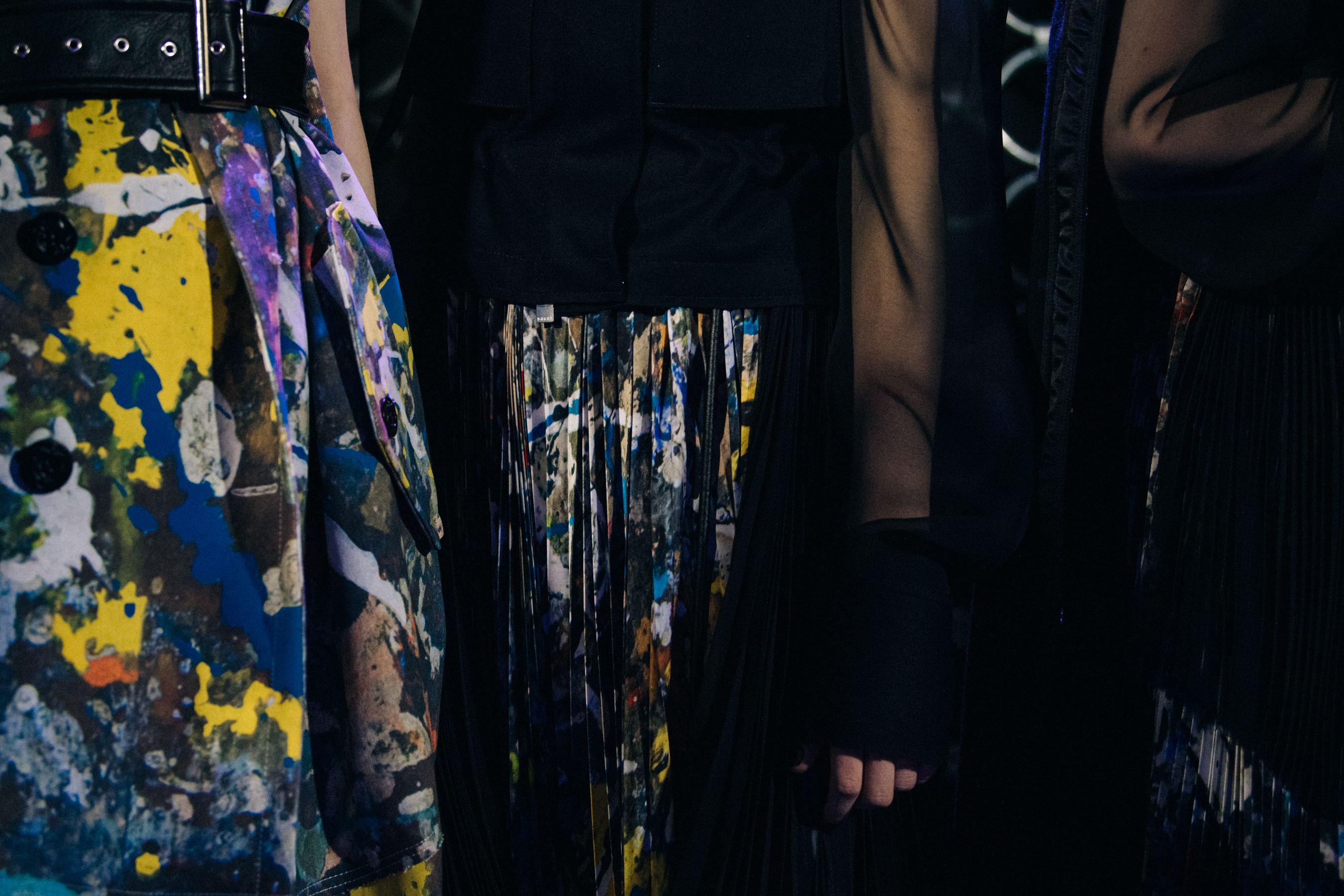 Hannah Motler backstage at Sacai