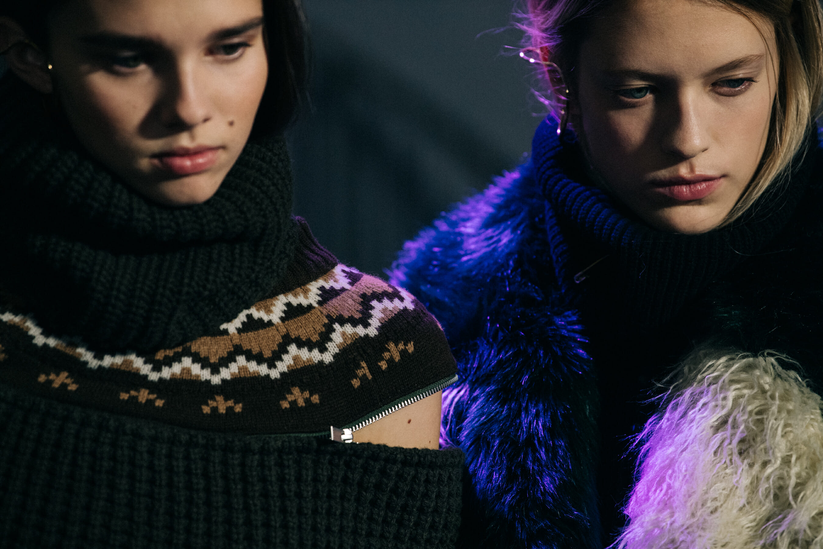Eloise Cloes backstage at Sacai