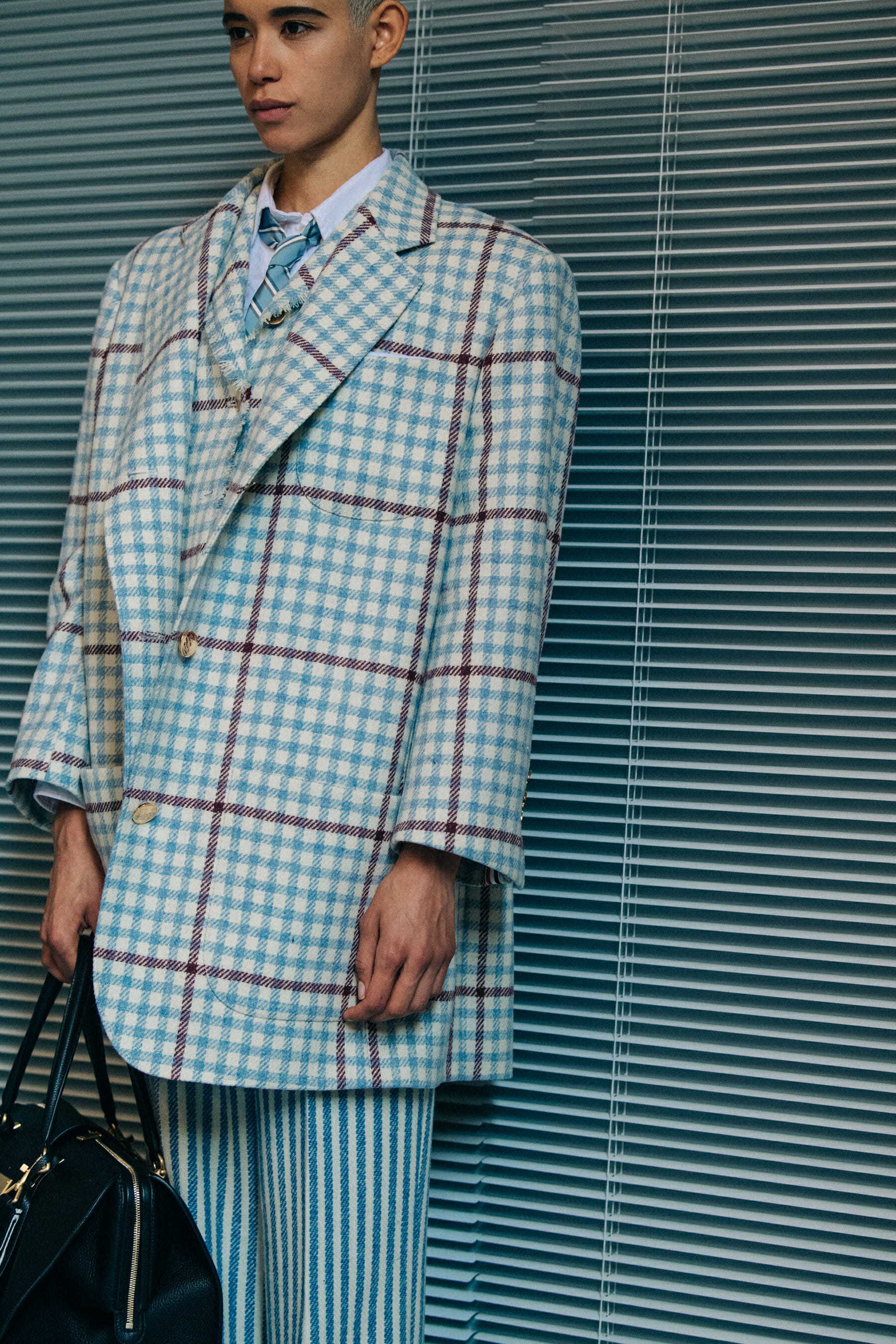 Janiece Dilone backstage at Thom Browne