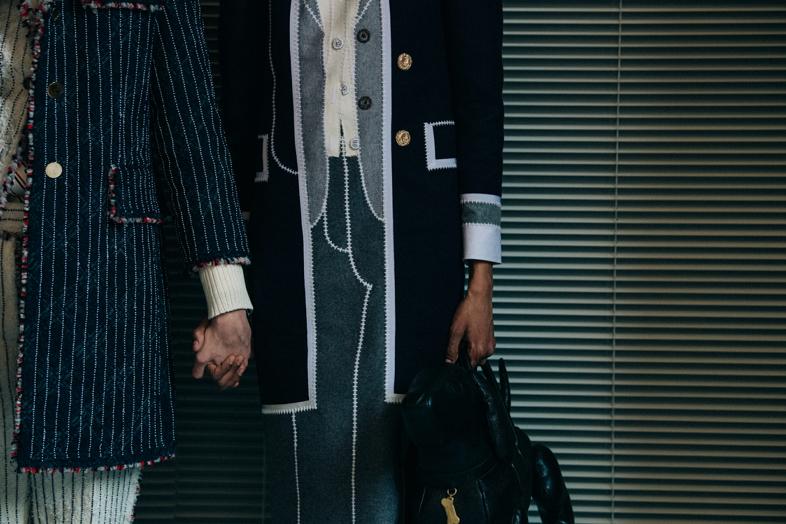 Camille Hurel backstage at Thom Browne