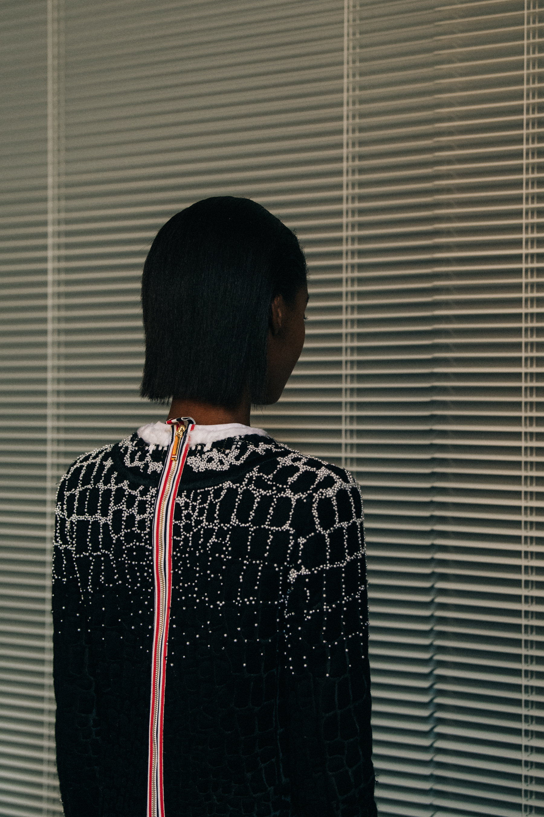 Tami Williams backstage at Thom Browne