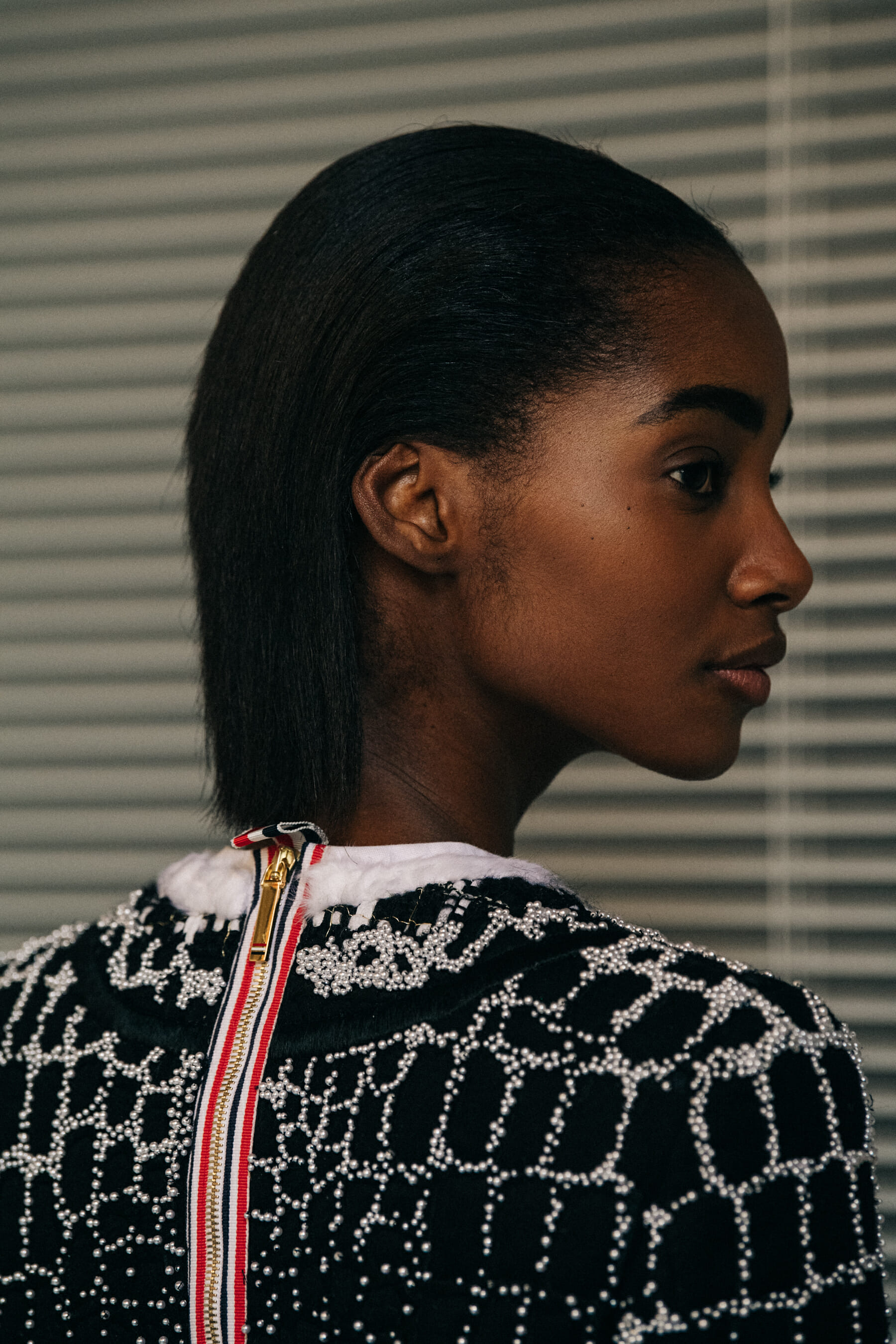 Tami Williams backstage at Thom Browne
