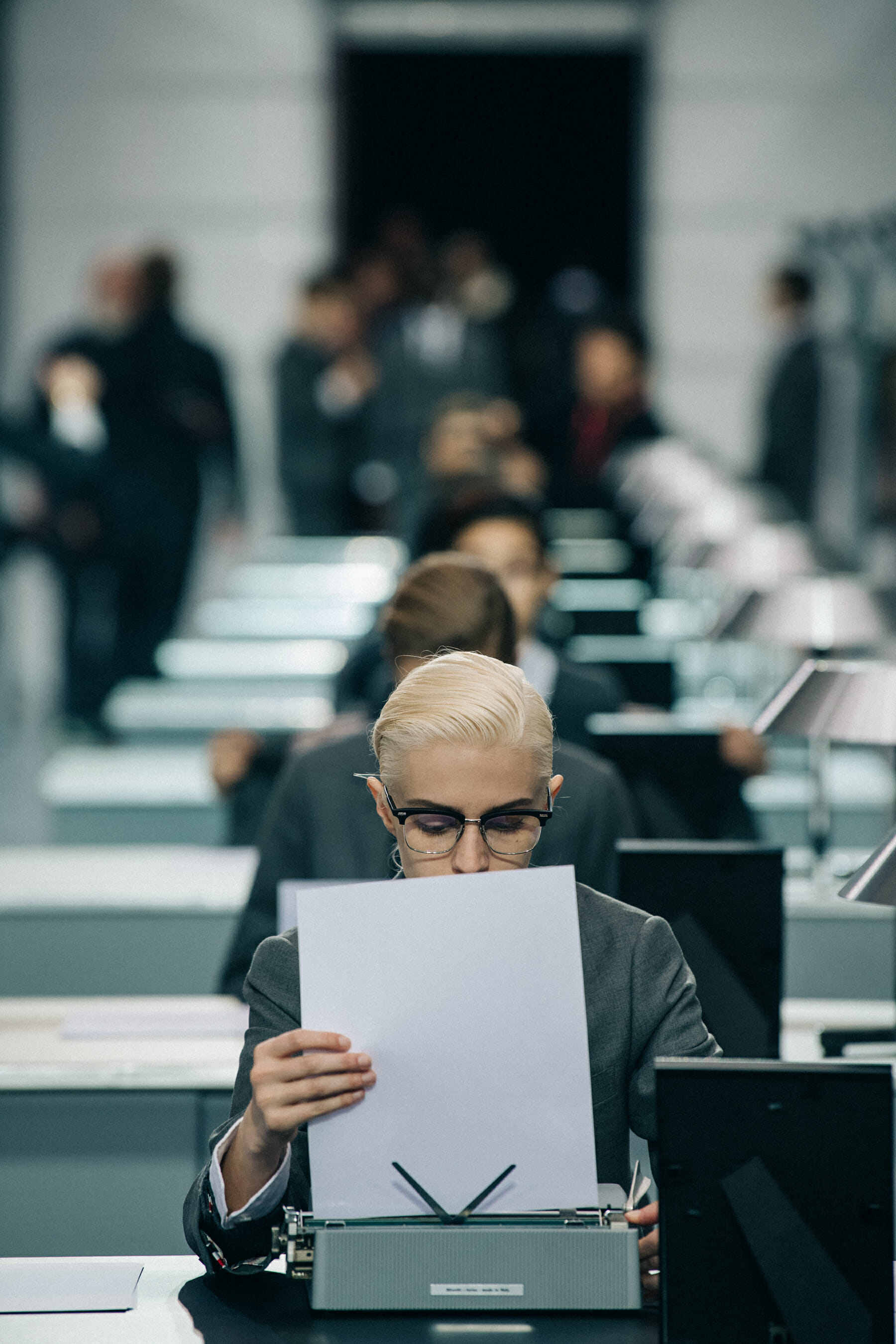 Abby Hendershot backstage at Thom Browne