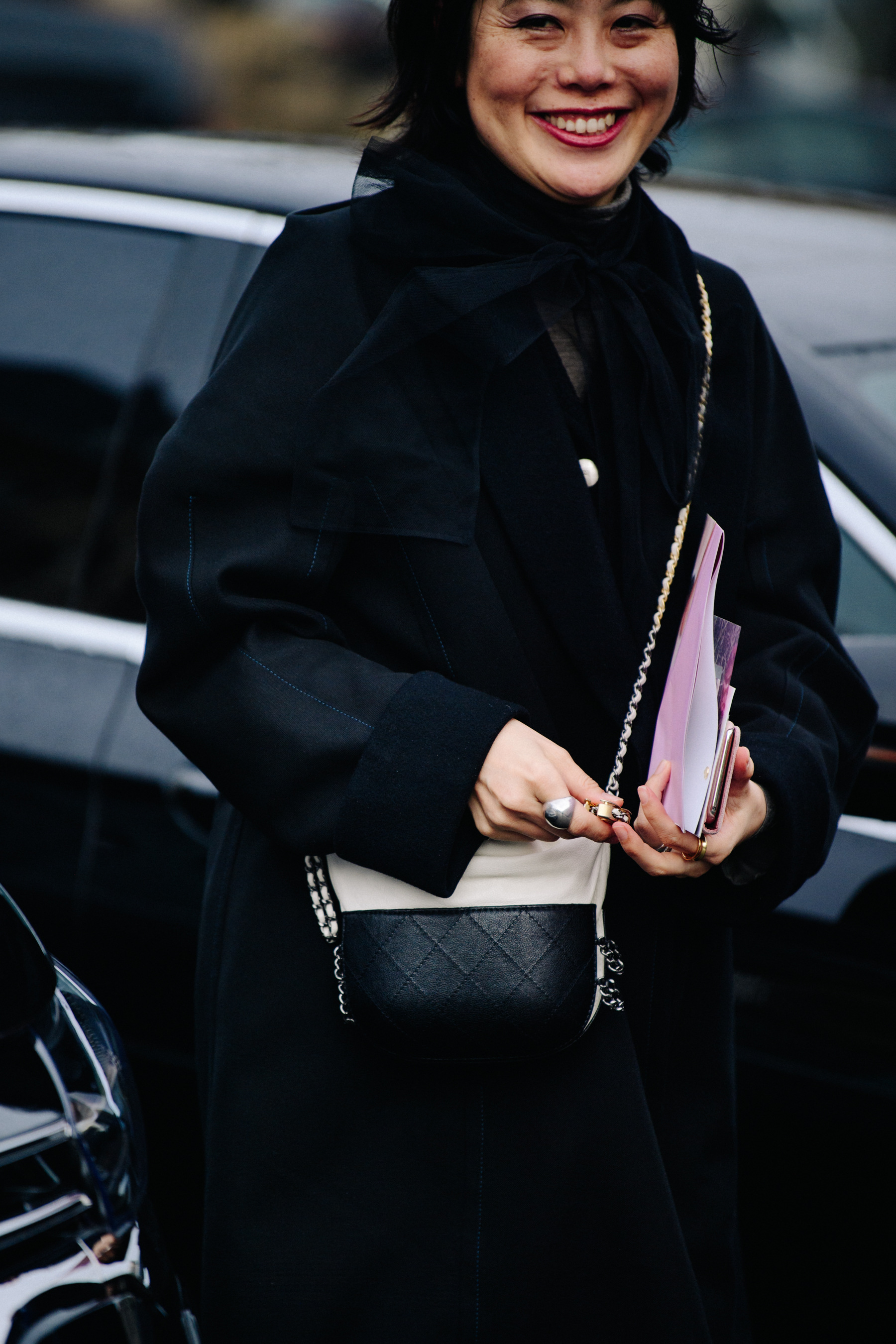 Woman wearing black outfit