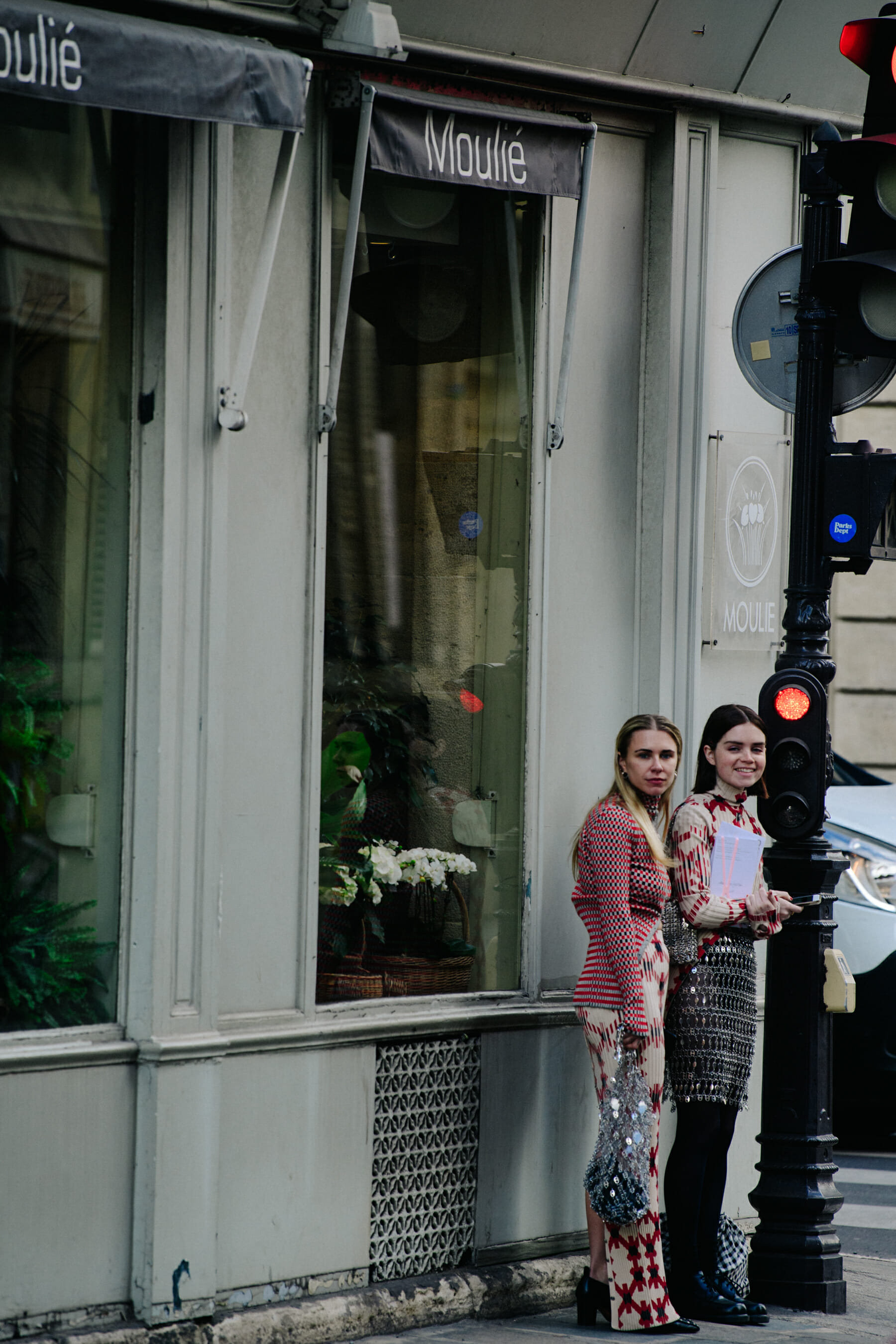 Two women wearing chainmail