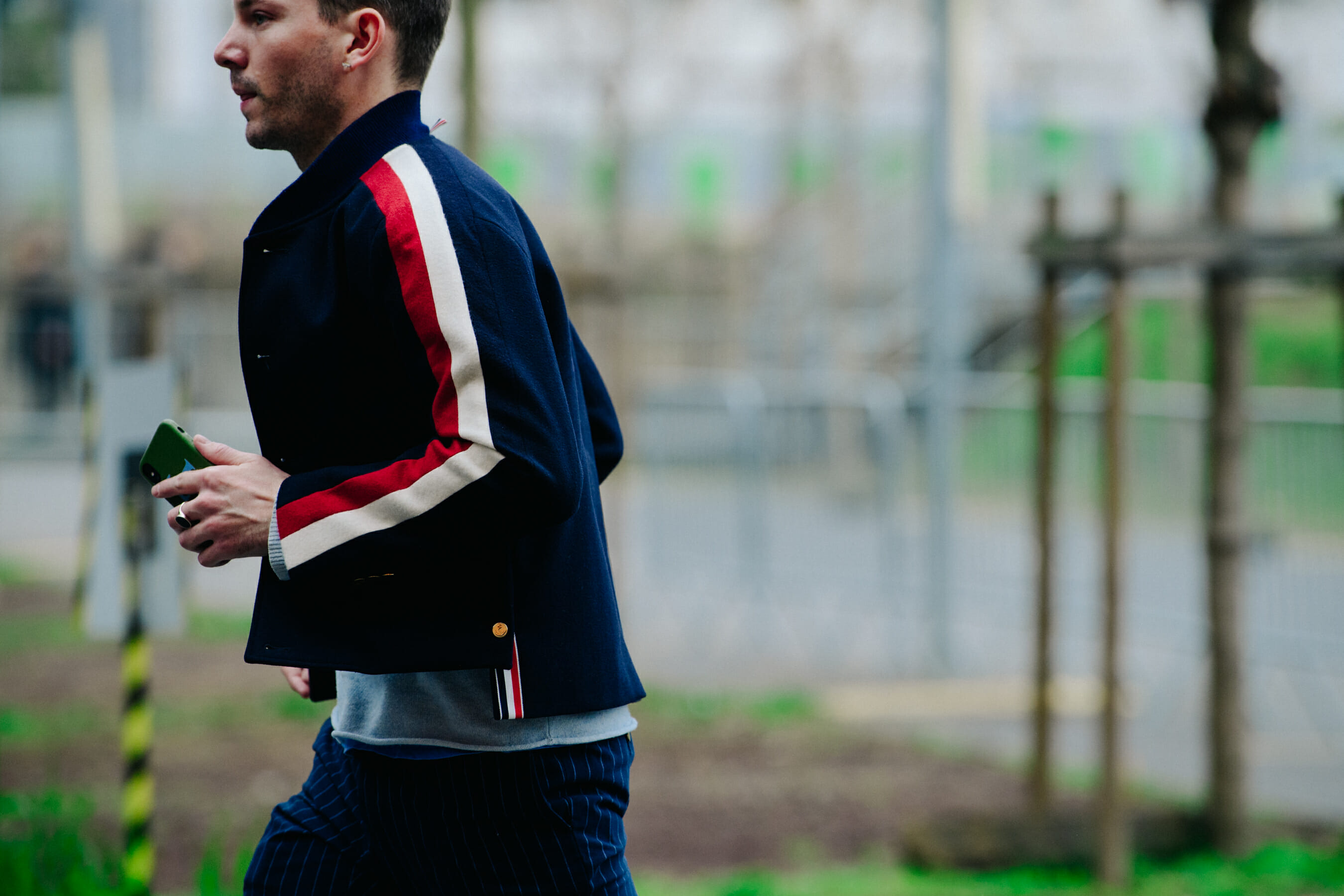 Man wearing Thom Browne jacket