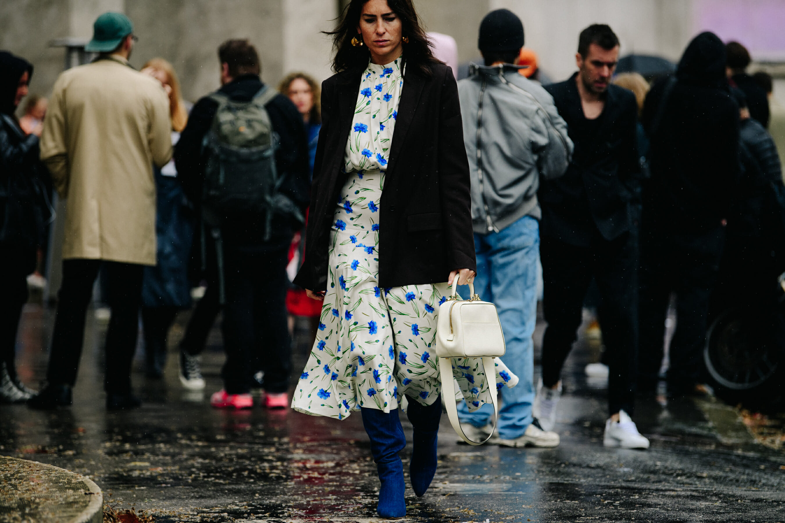 Woman wearing floral dress