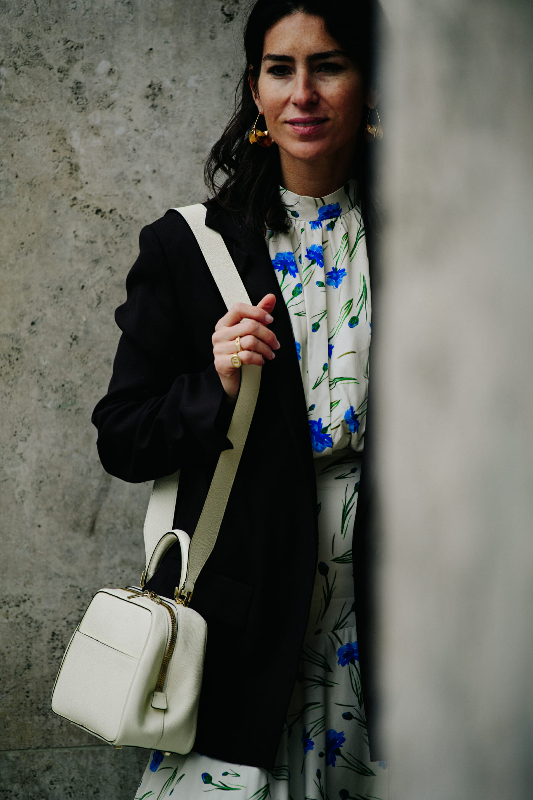Woman wearing floral dress