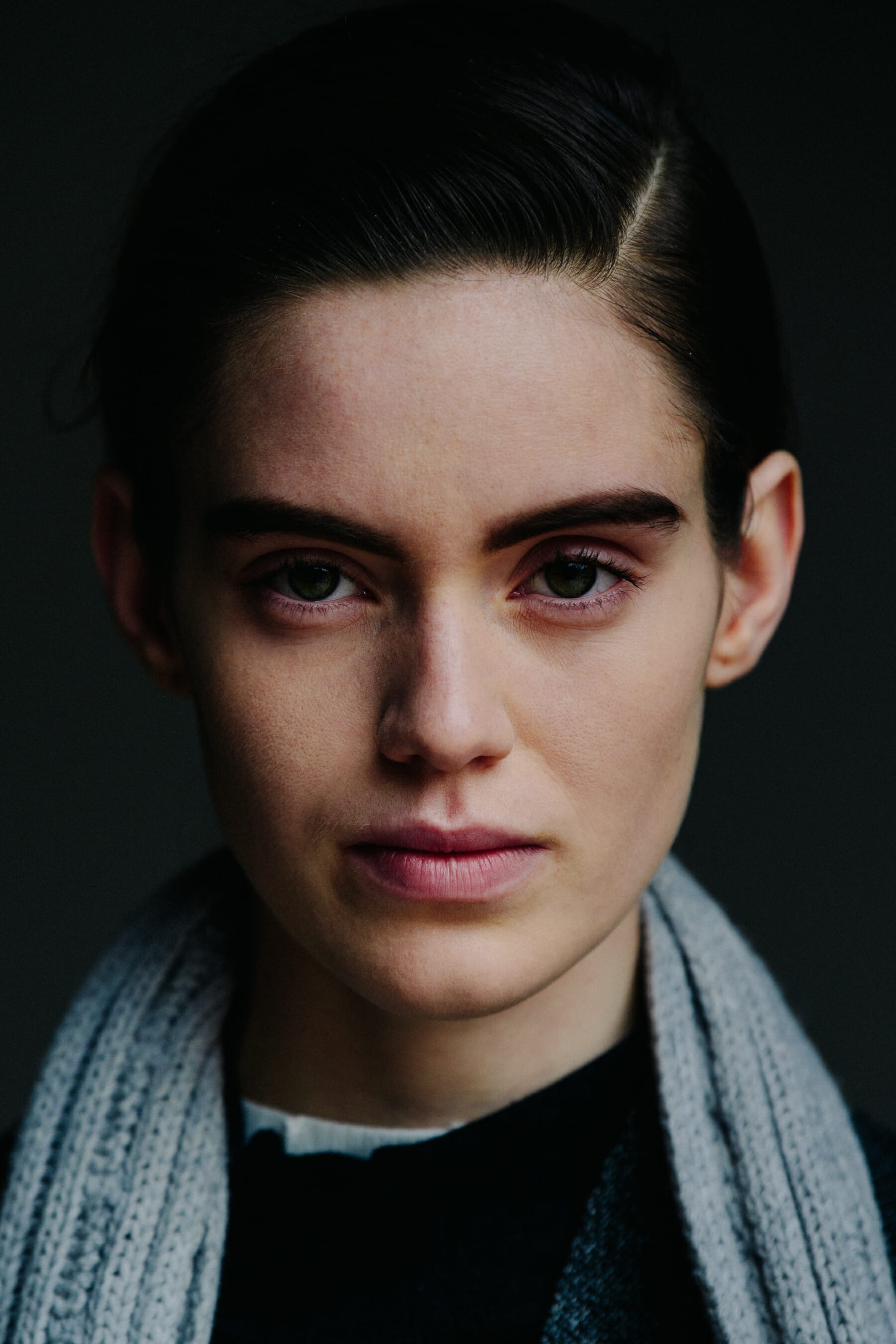 Portrait of model with green eyes