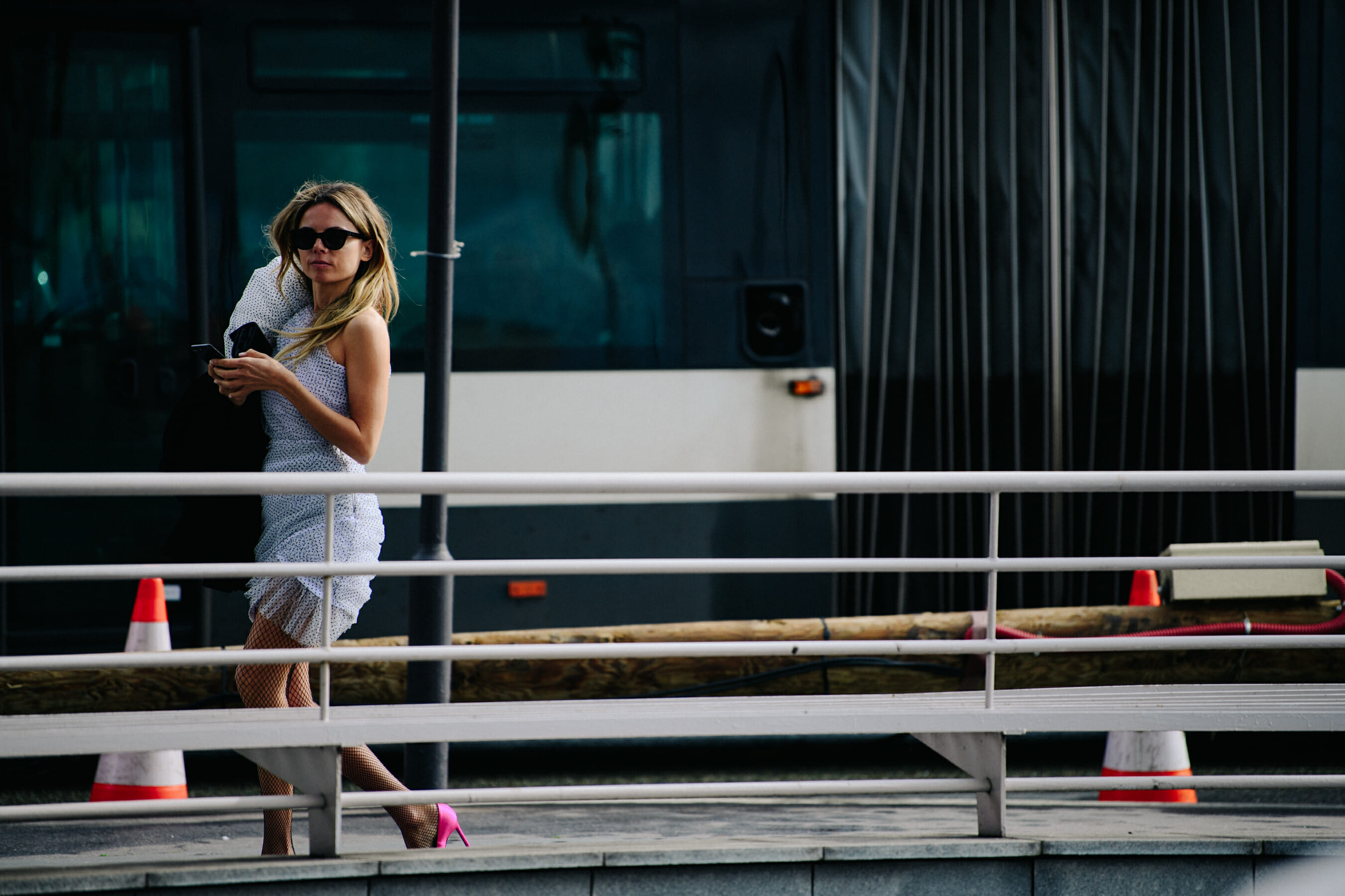 Woman wearing white dress