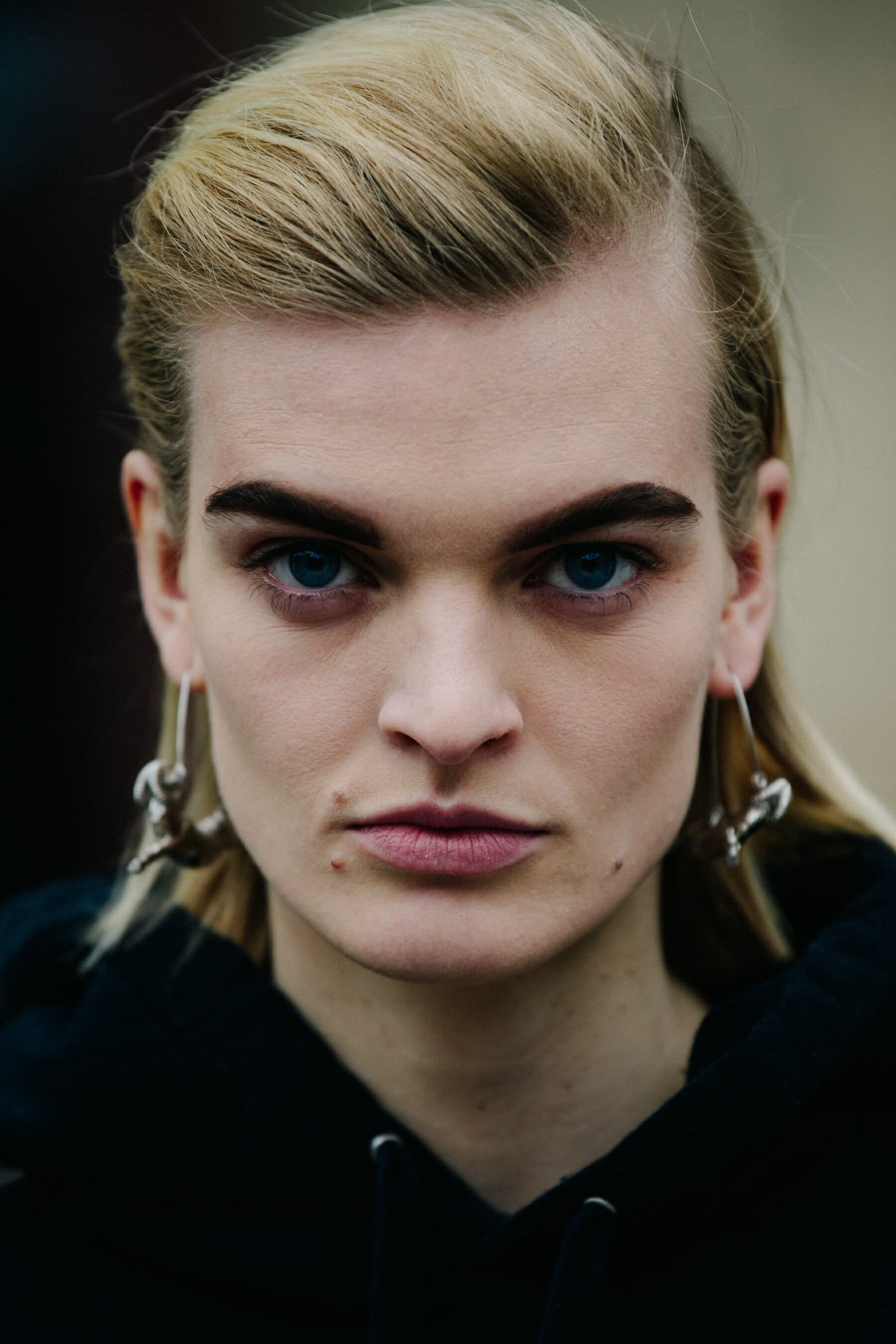 Portrait of model with blue eyes