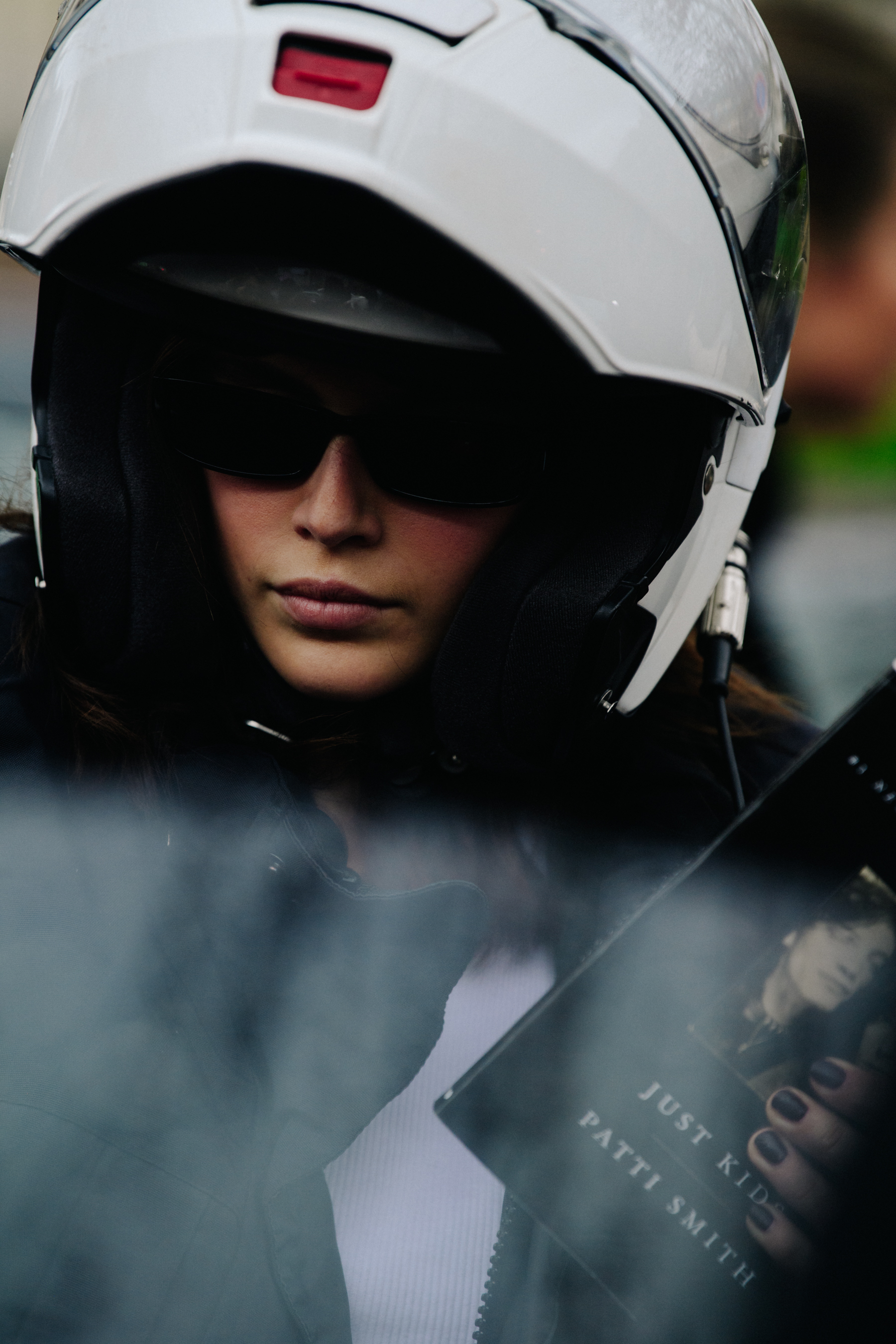 Supermodel wearing sunglasses
