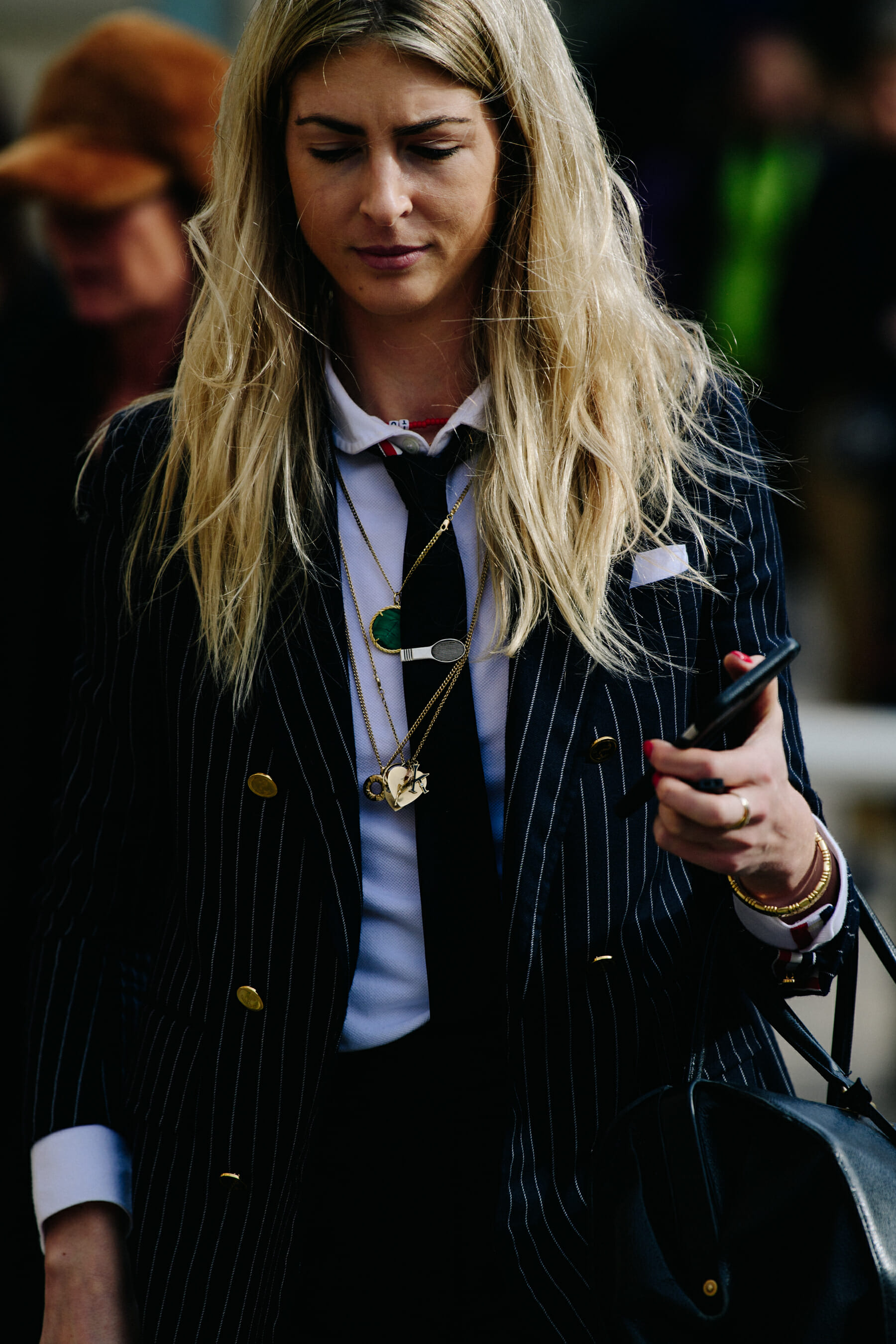 Woman wearing Thom Browne outfit