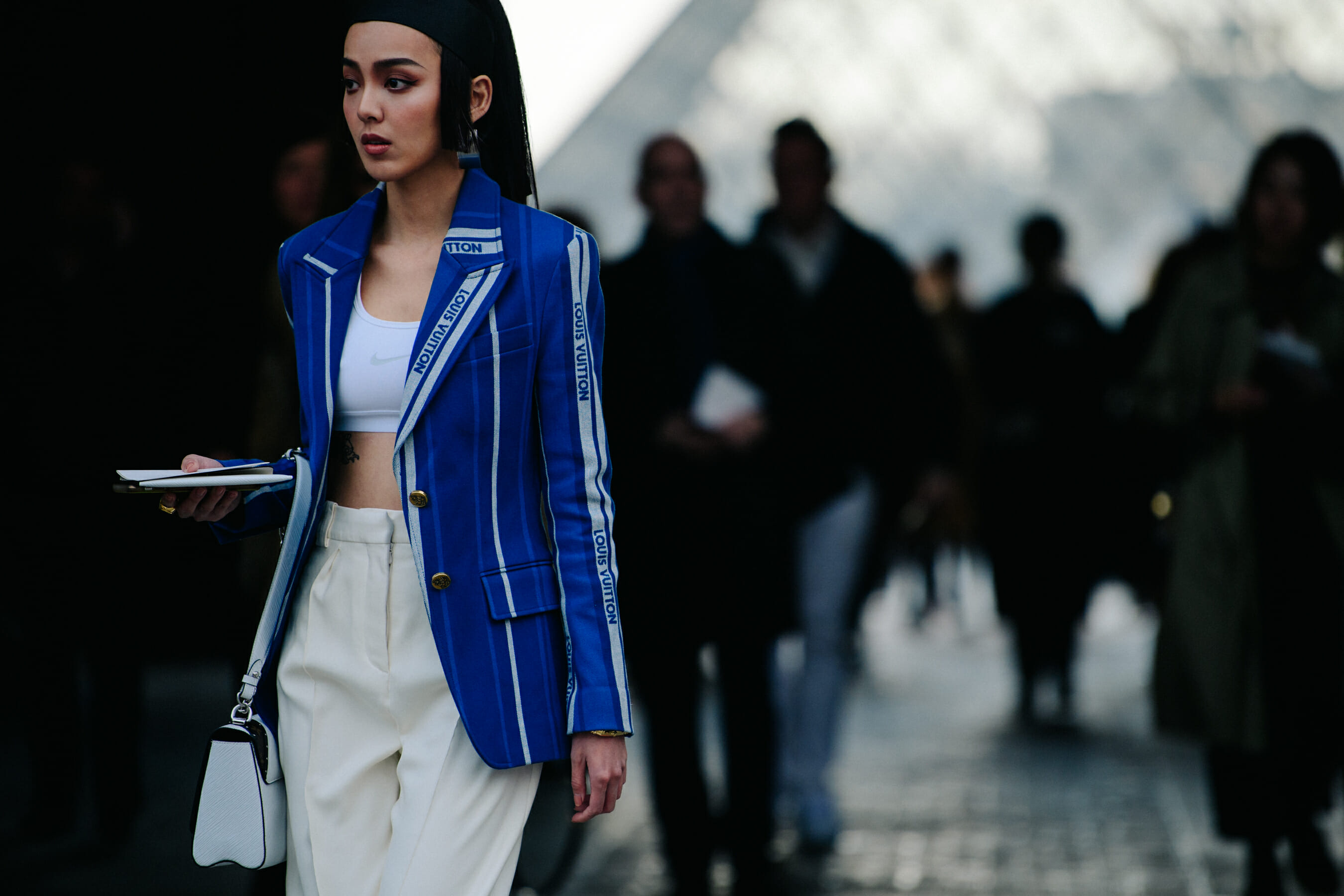 Woman wearing Louis Vuitton outfit