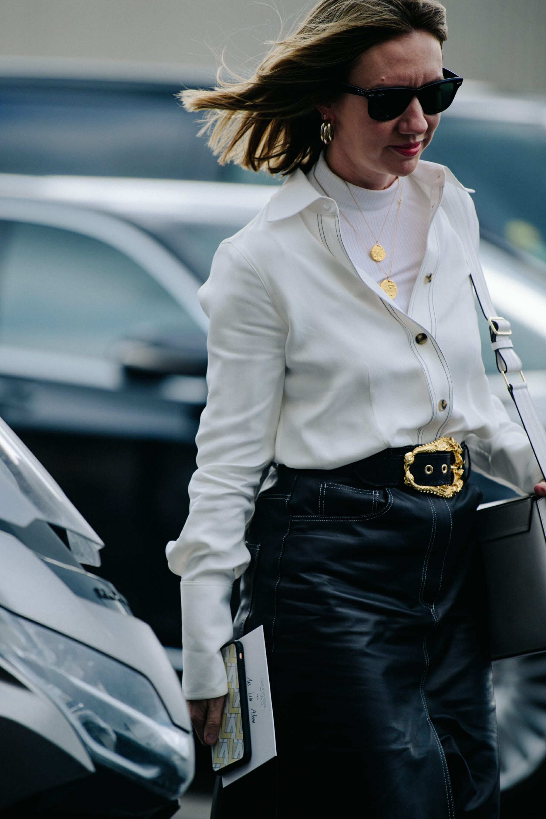 Woman wearing white shirt