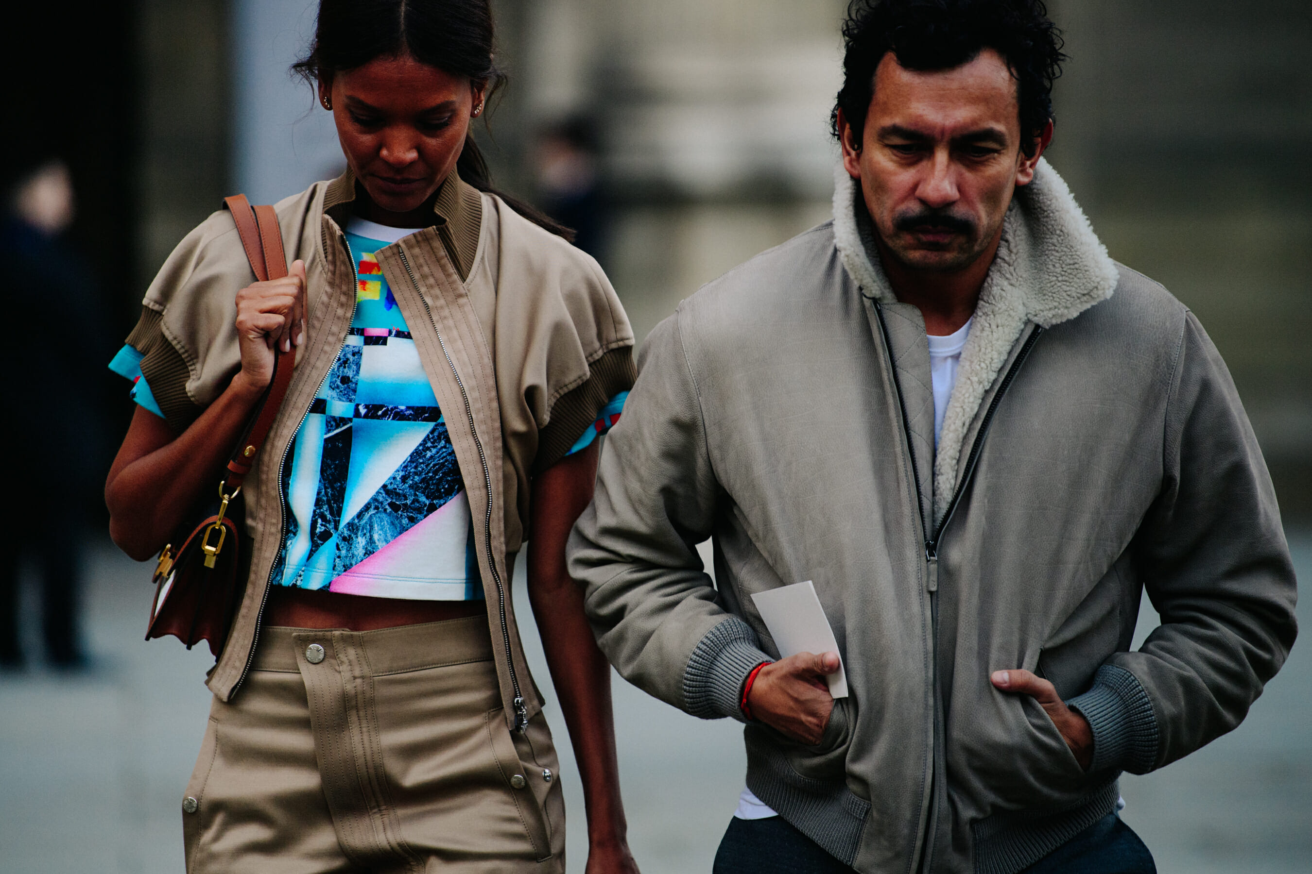 Couple wearing light jackets