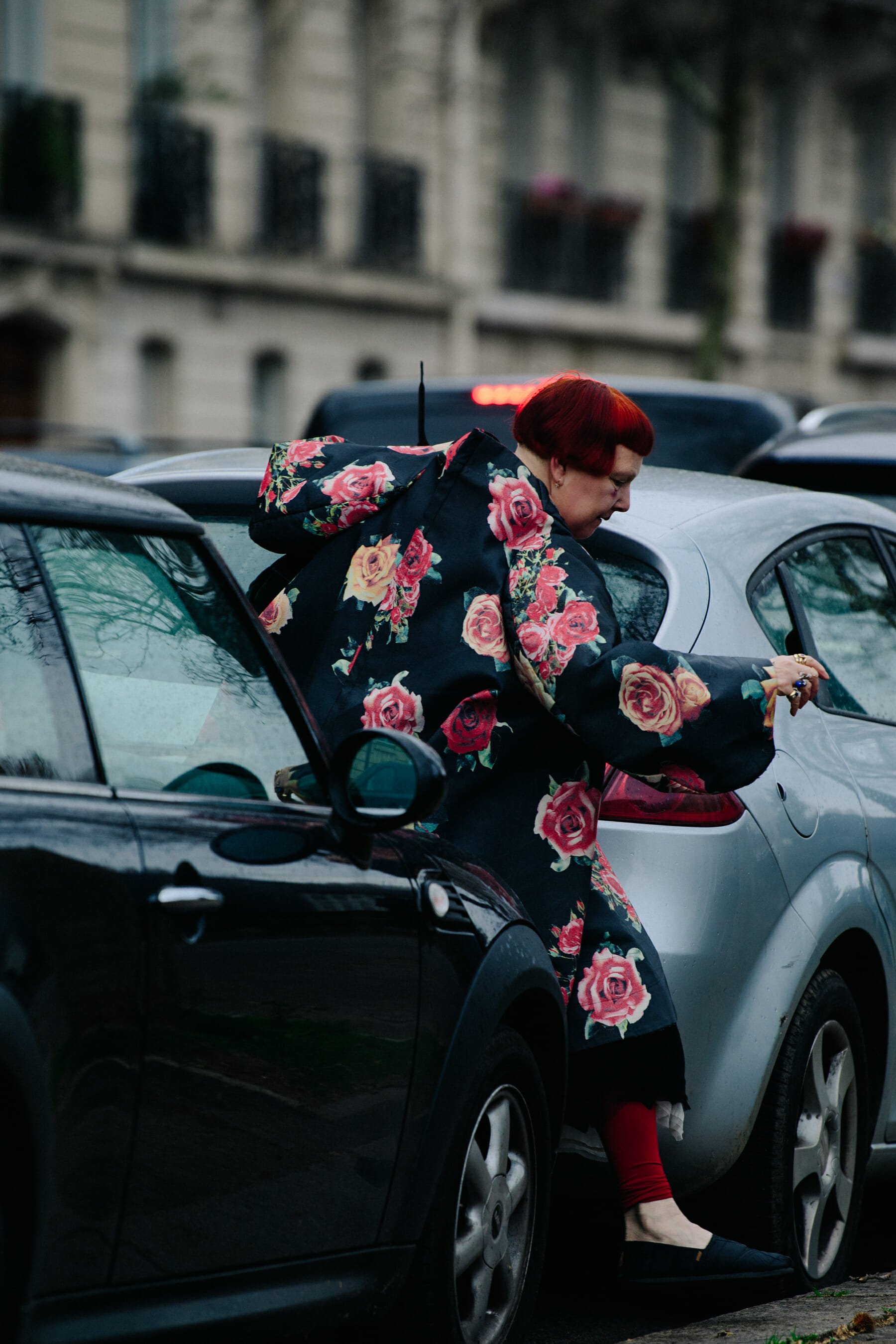 Woman wearing floral top