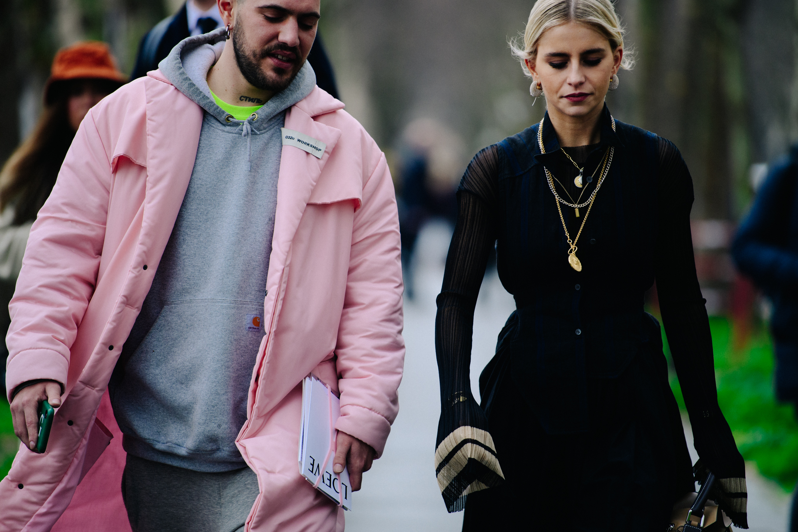 German couple wearing stylish outfits
