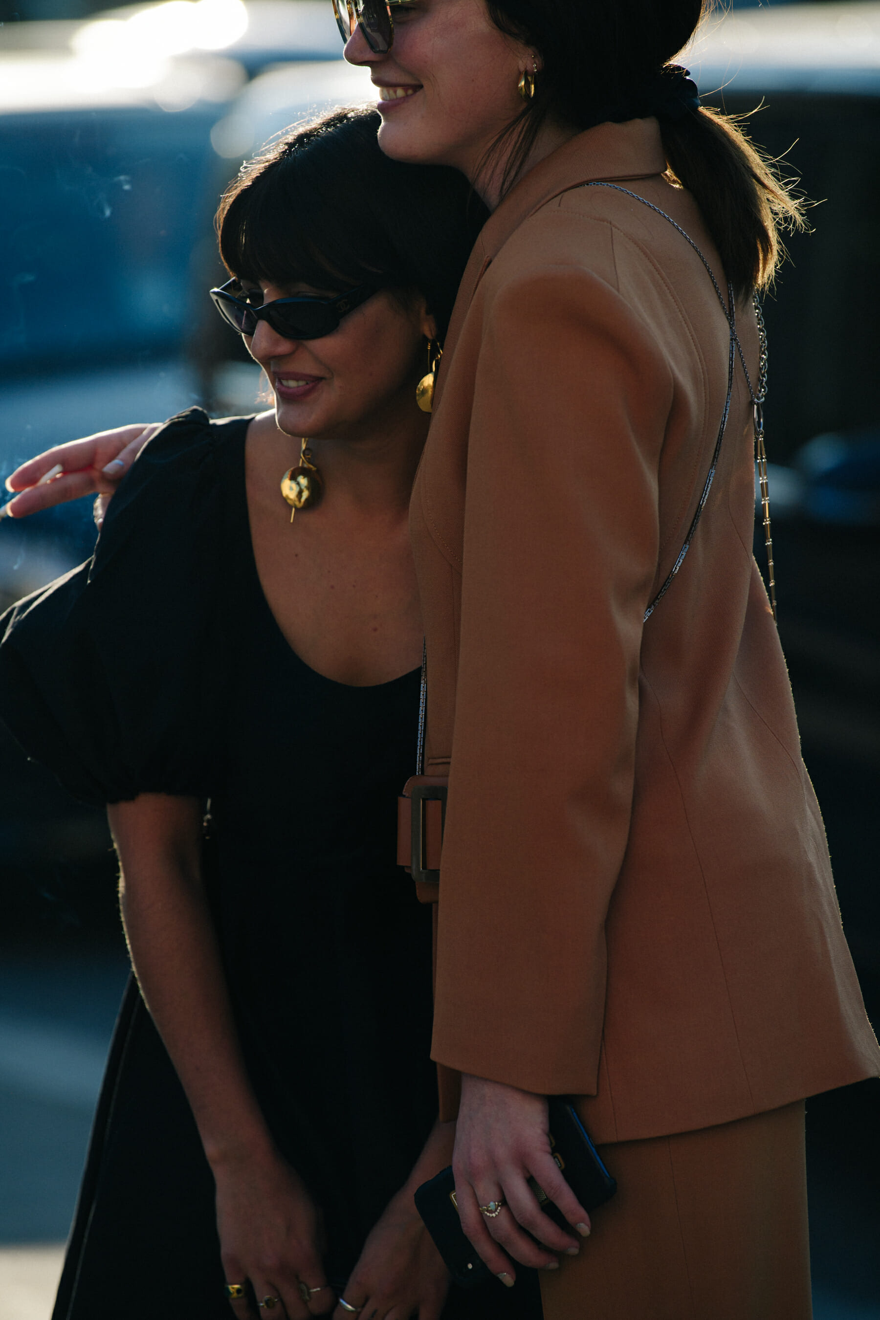 Two bloggers hugging