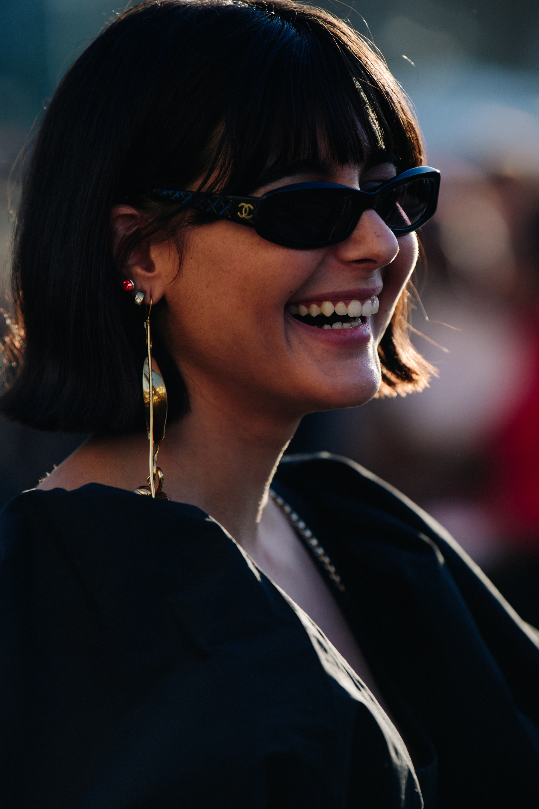 Woman wearing Chanel glasses
