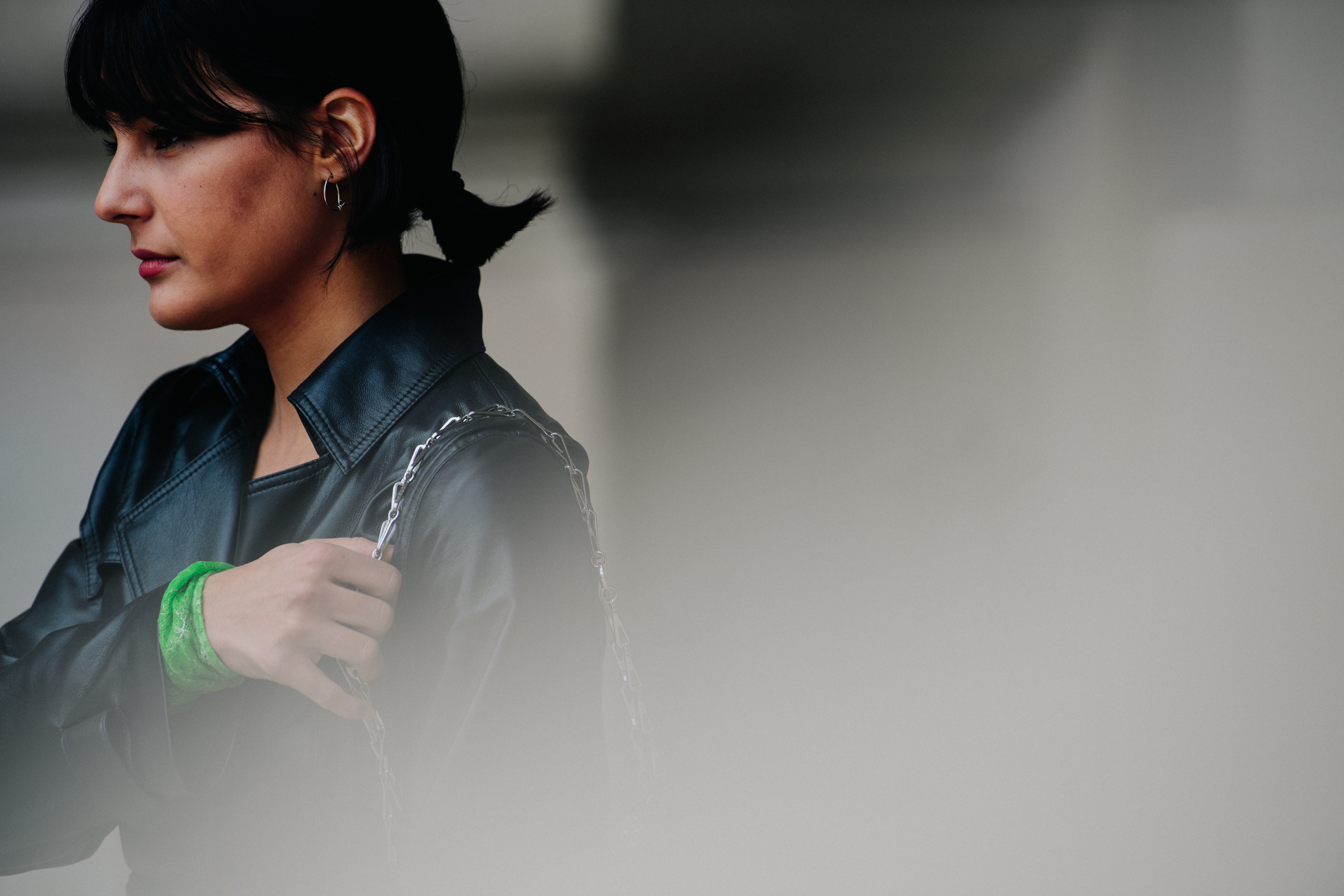 Spanish woman wearing black coat