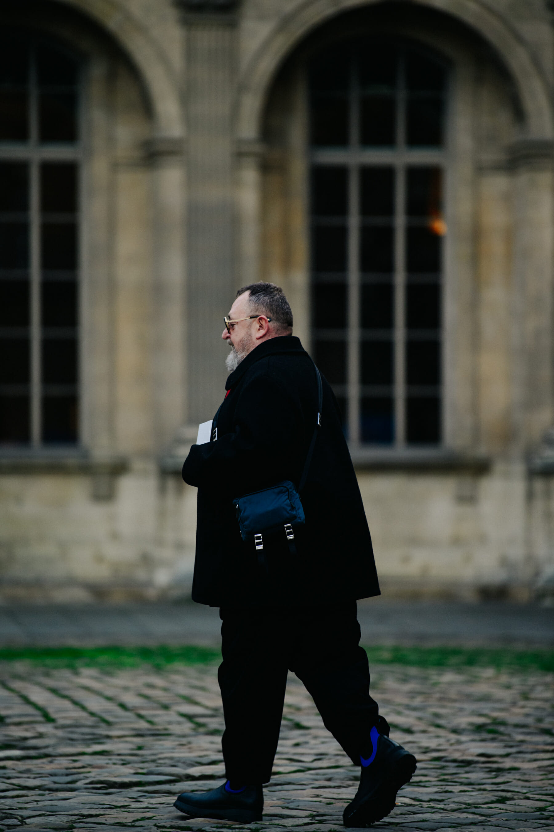 Man wearing dark clothes