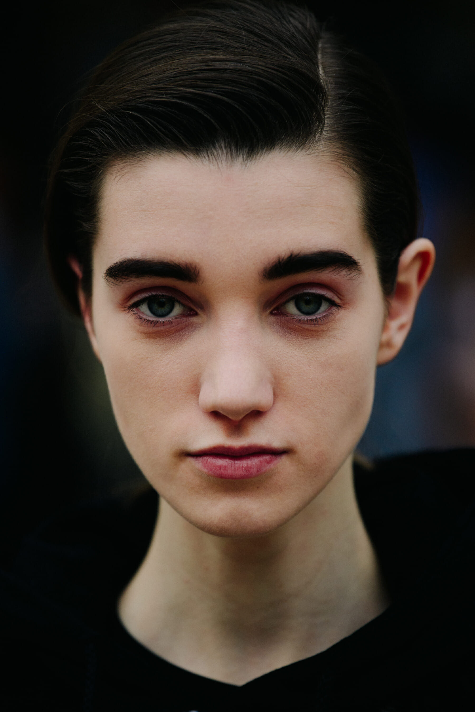 Portrait of model with blue eyes