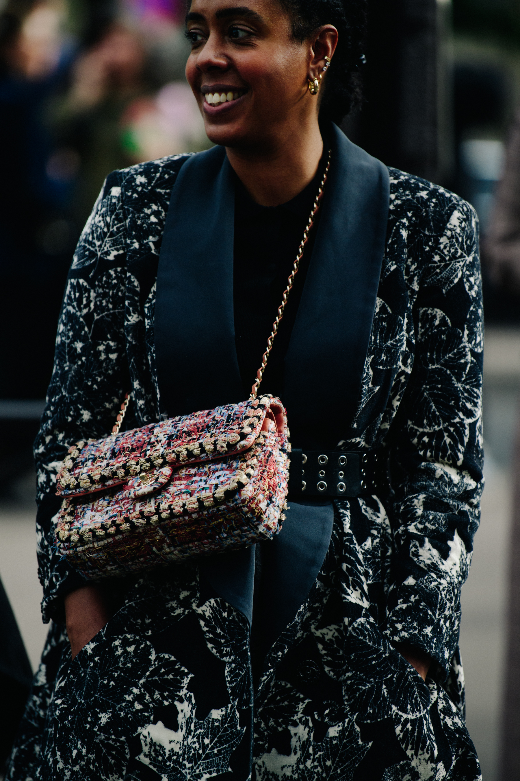 Woman carrying Chanel bag