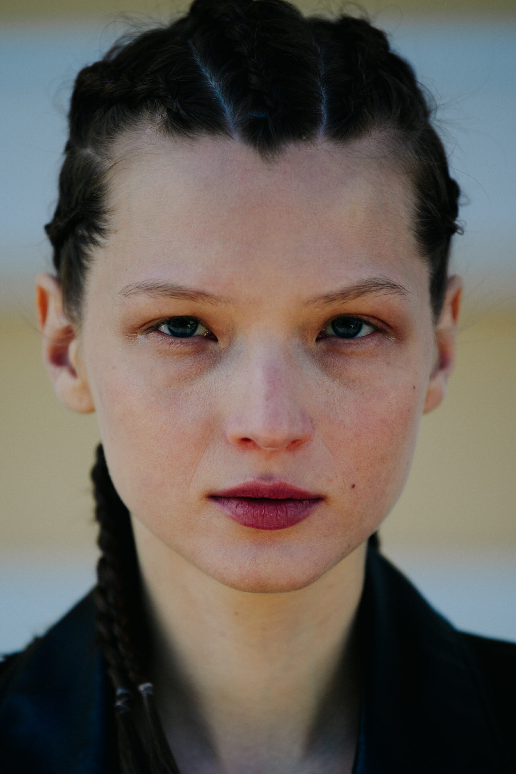 Portrait of model with blue eyes