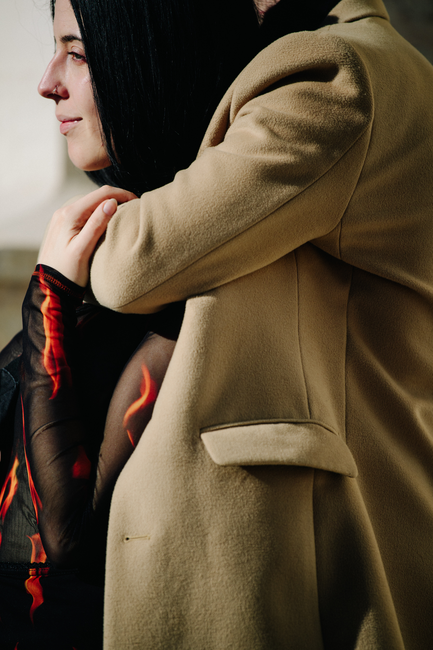 Couple hugging