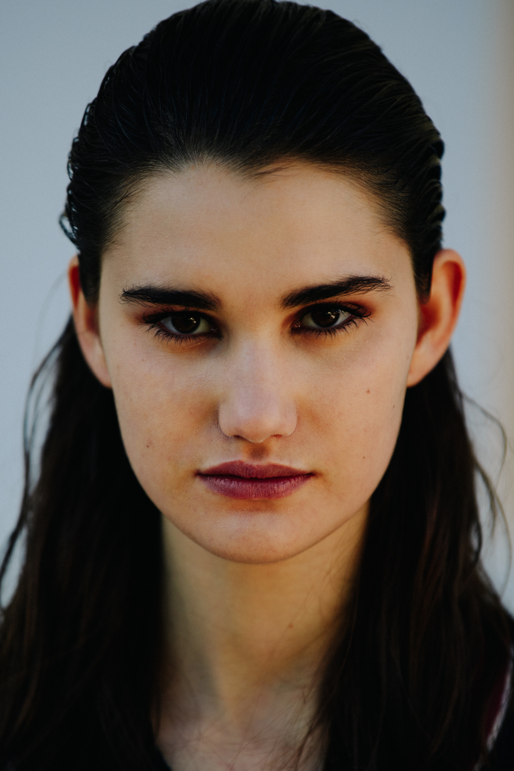 Portrait of model with brown eyes