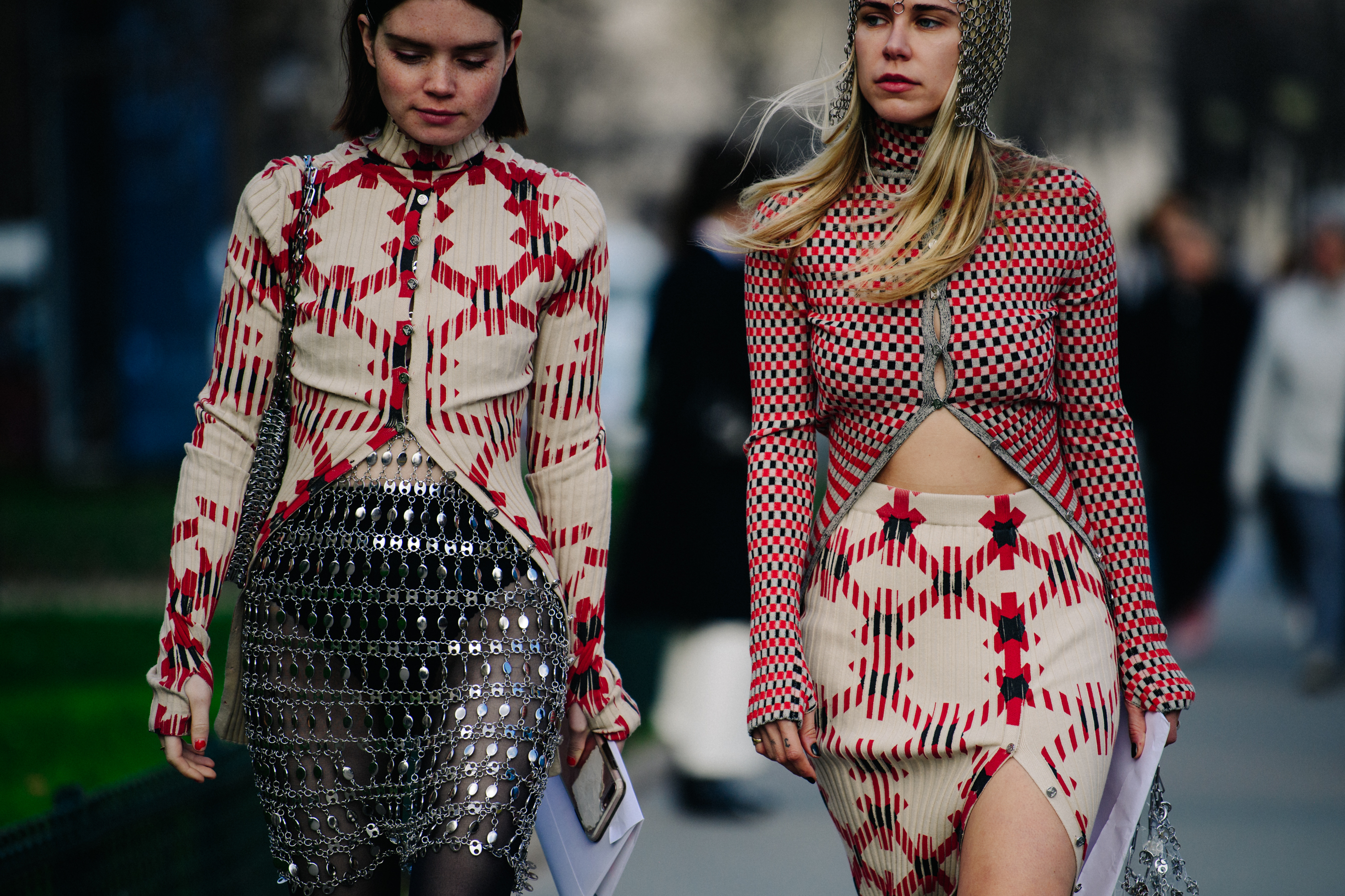 Two bloggers wearing chainmail