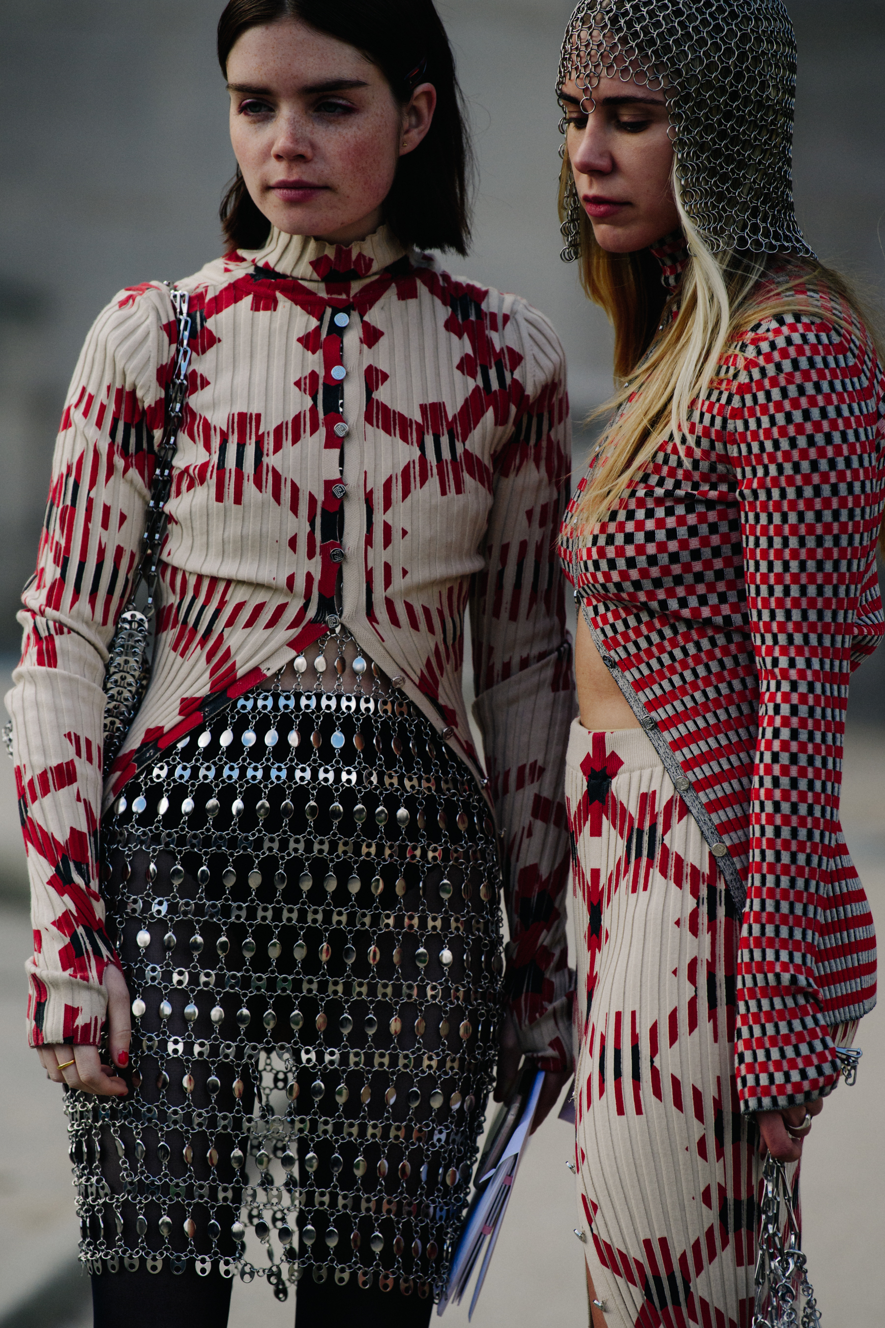Two bloggers wearing chainmail