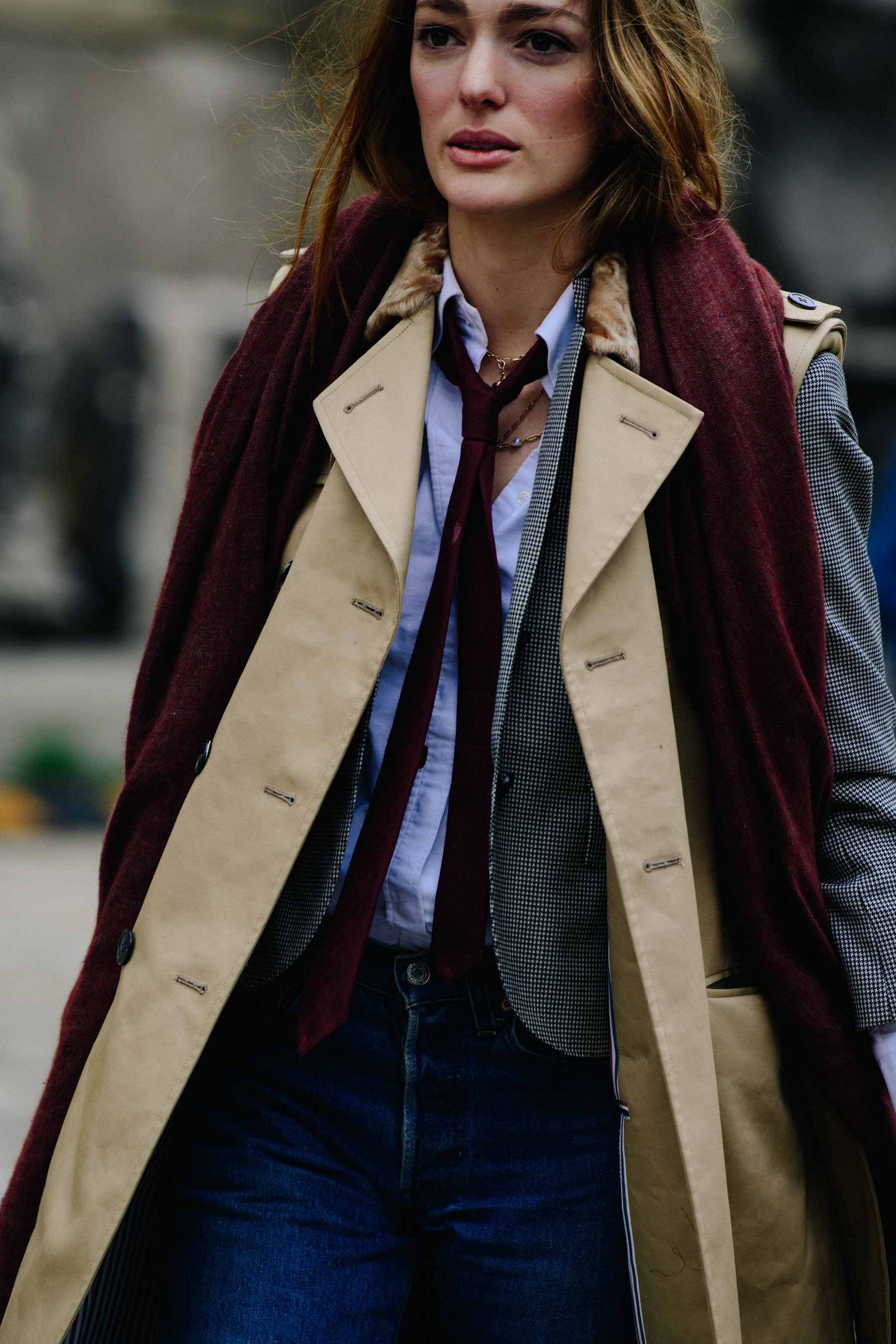 Woman wearing layers of clothing