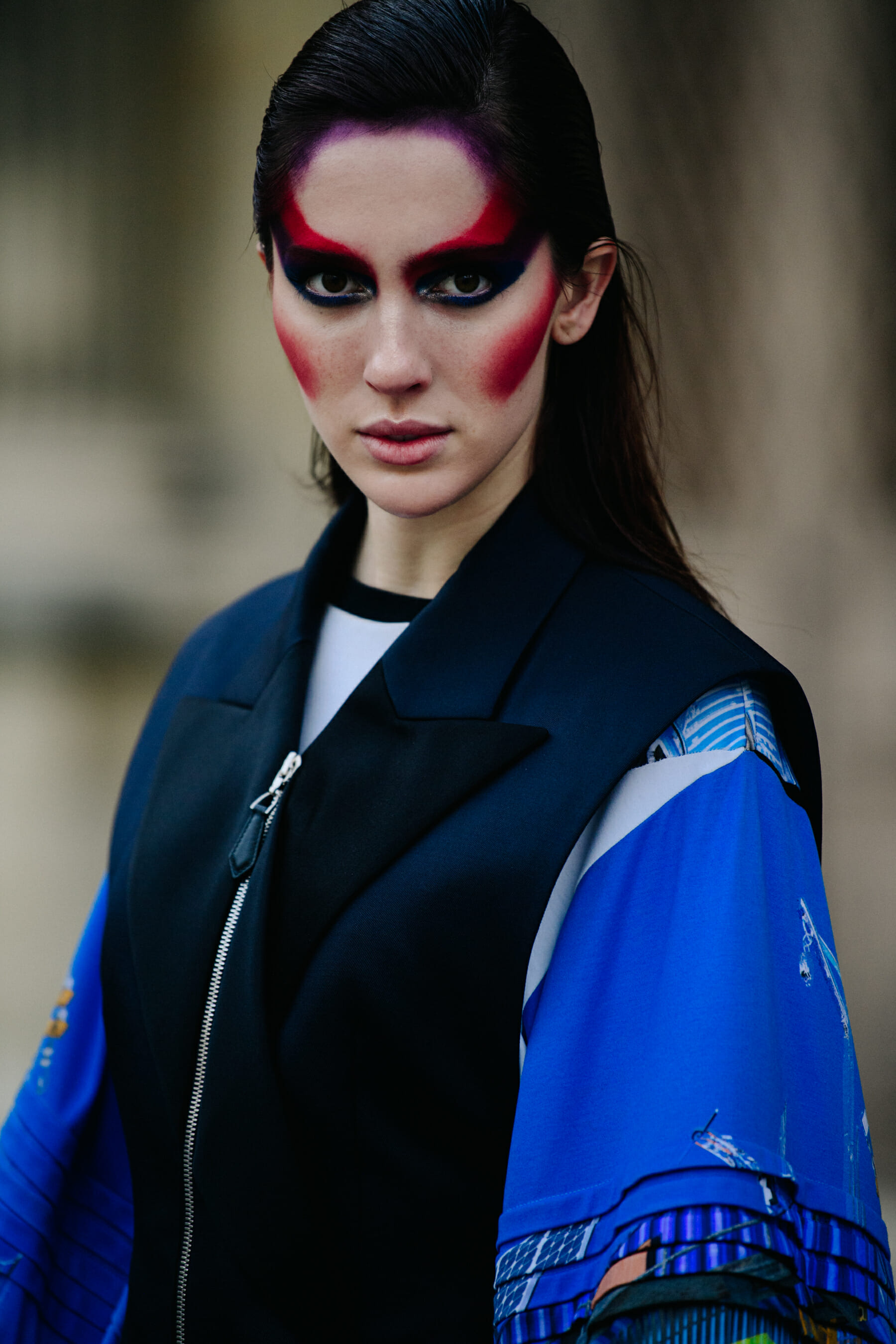 Model wearing face makeup