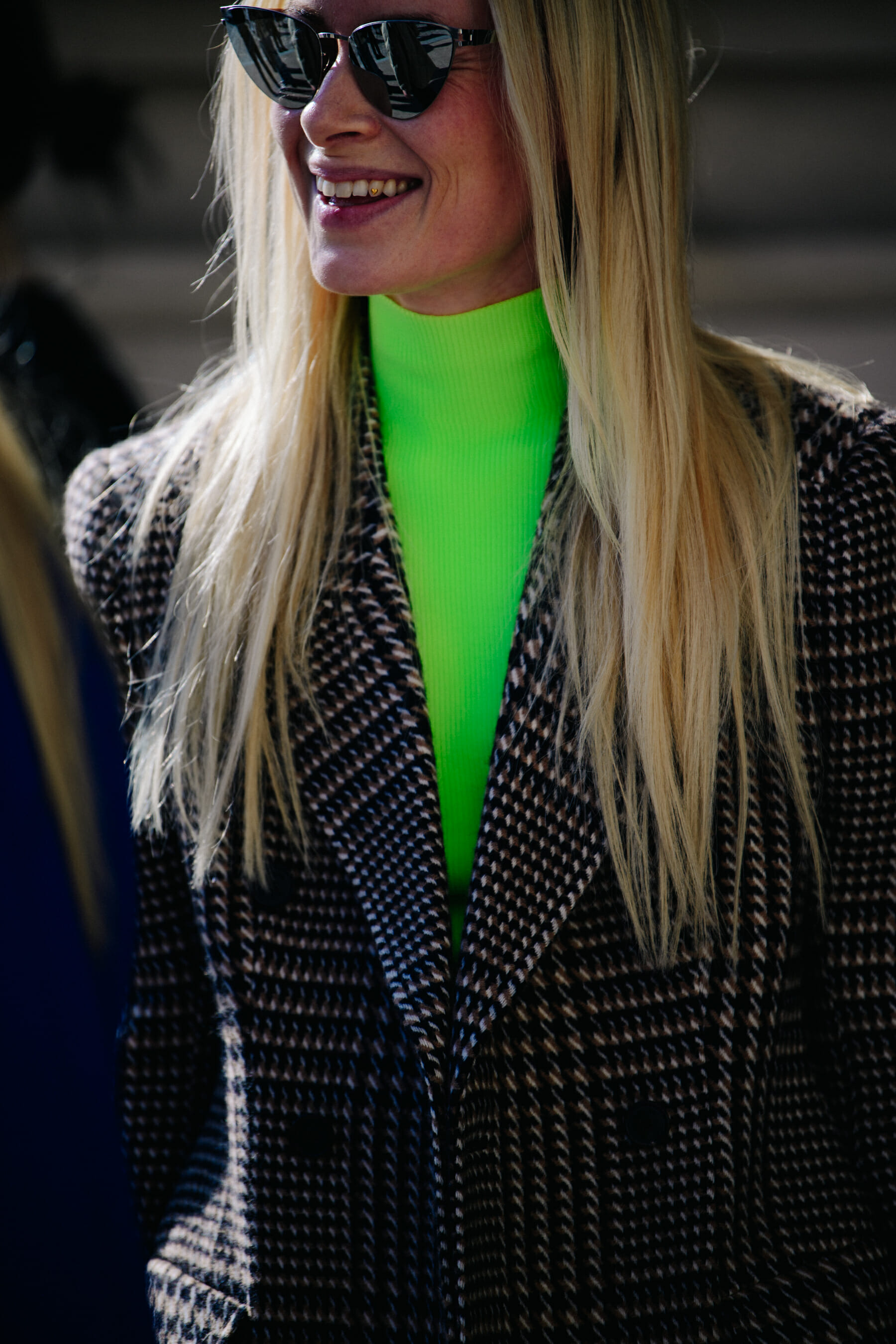 Woman wearing green top
