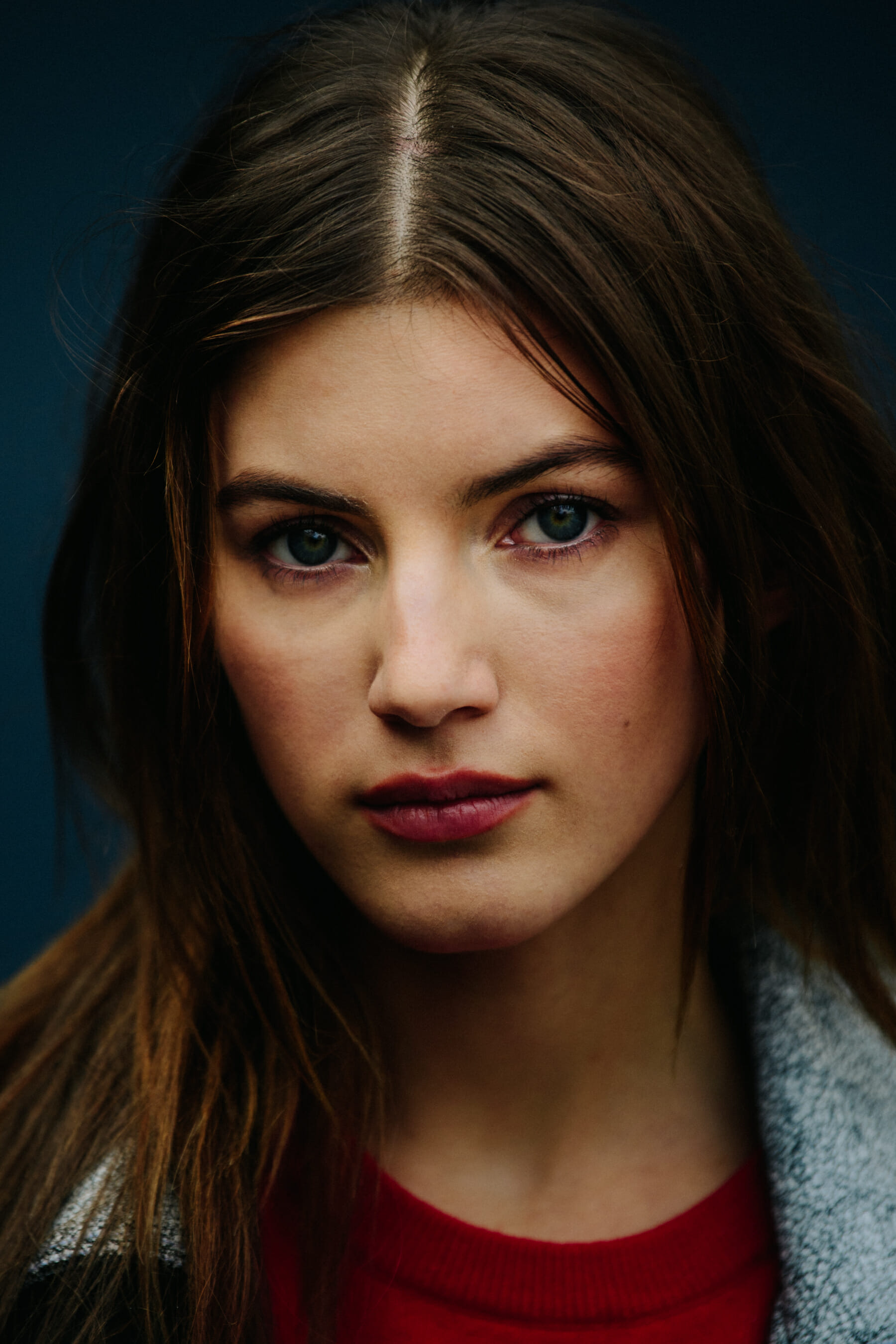 Portrait of model with blue eyes