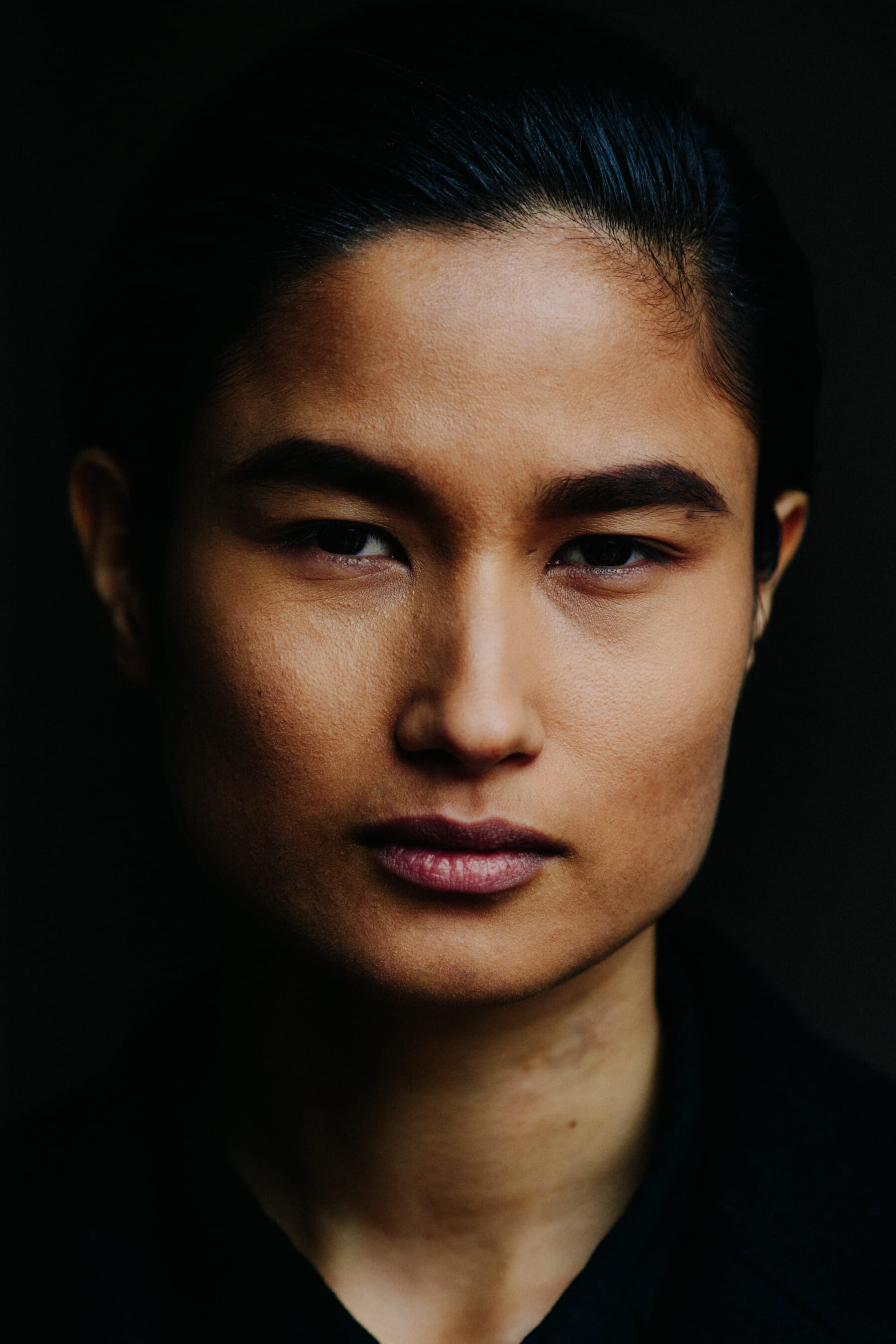 Portrait of model with dark eyes