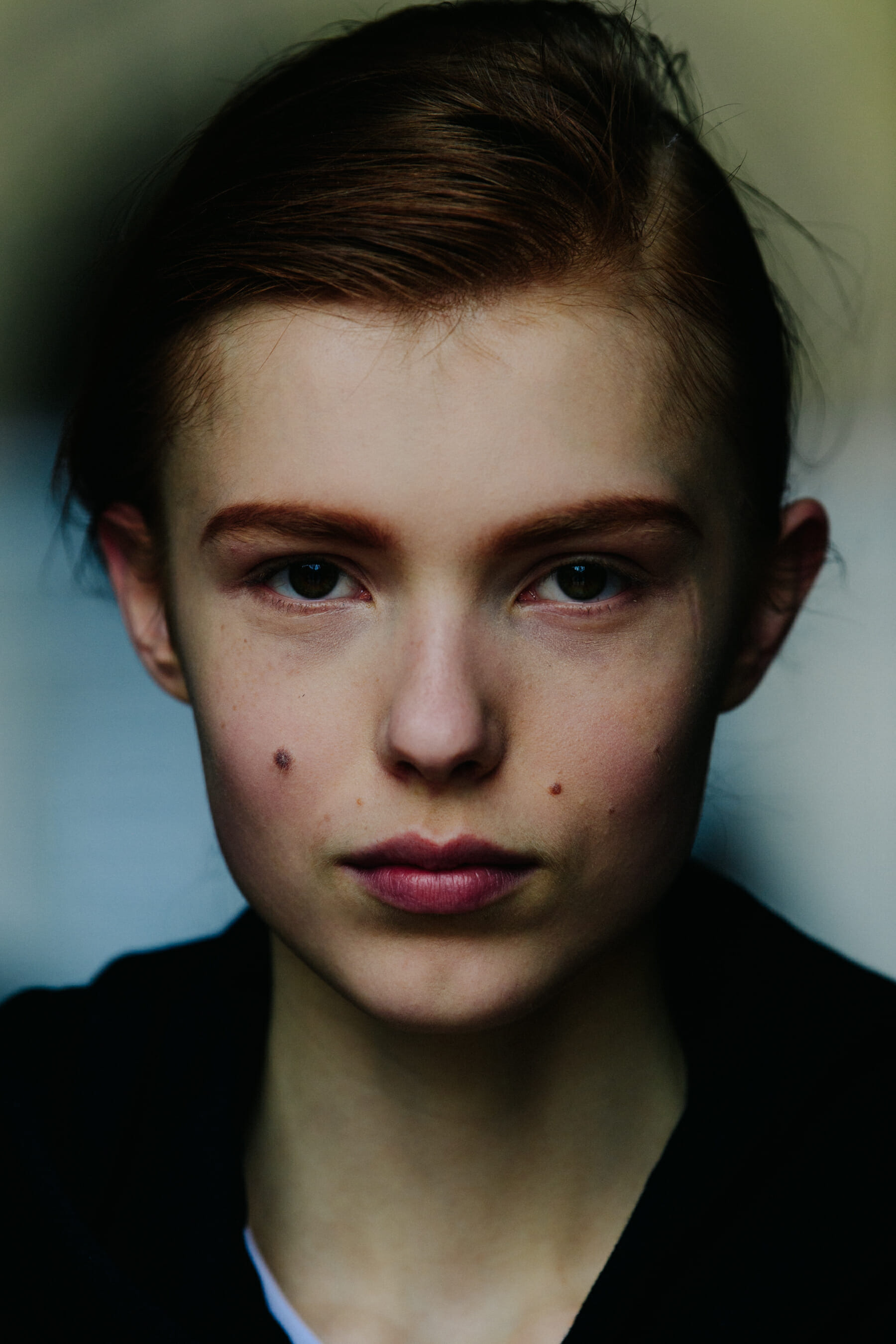 Portrait of model with green eyes