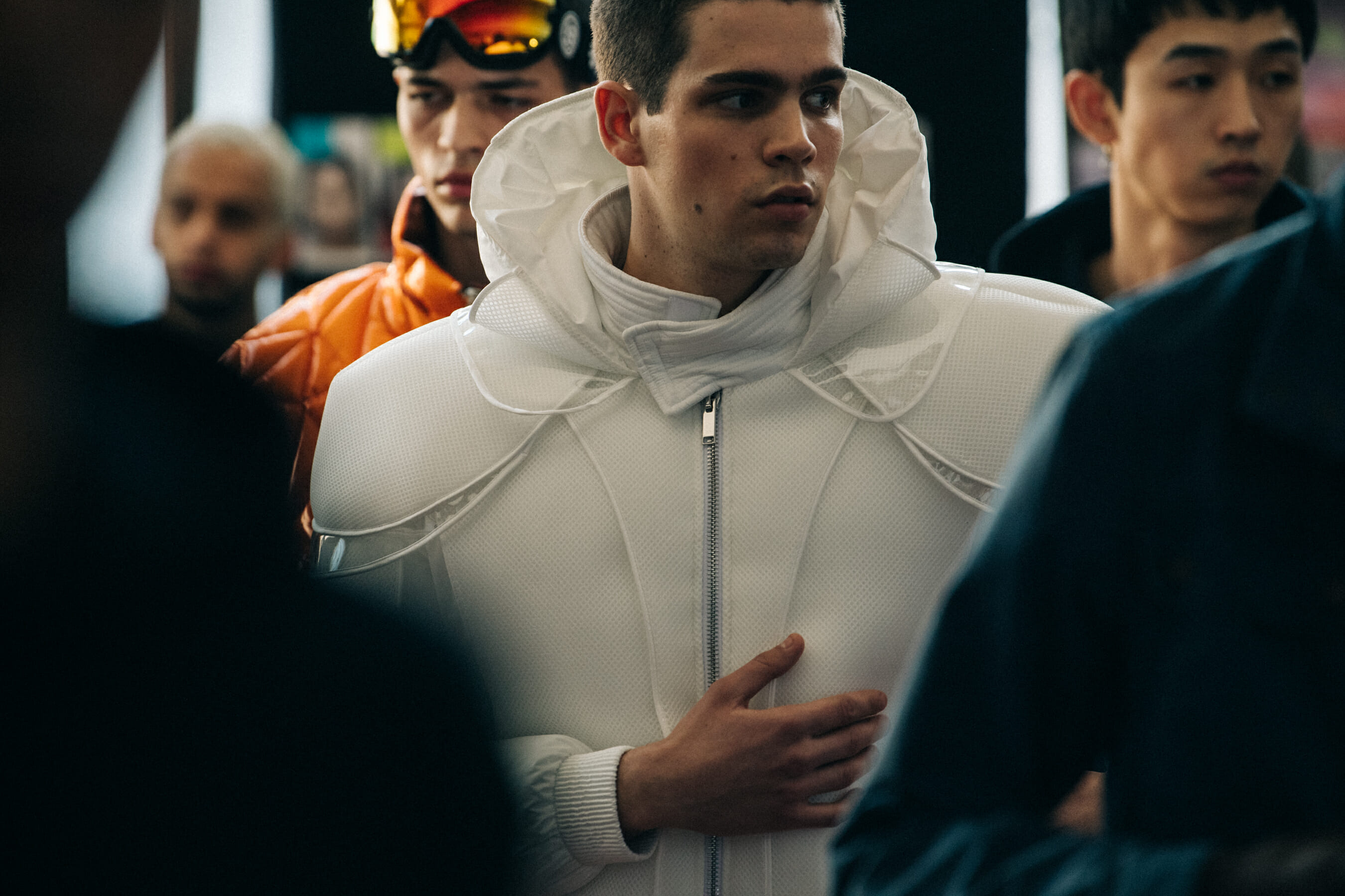 Federico Spinas backstage at Byblos