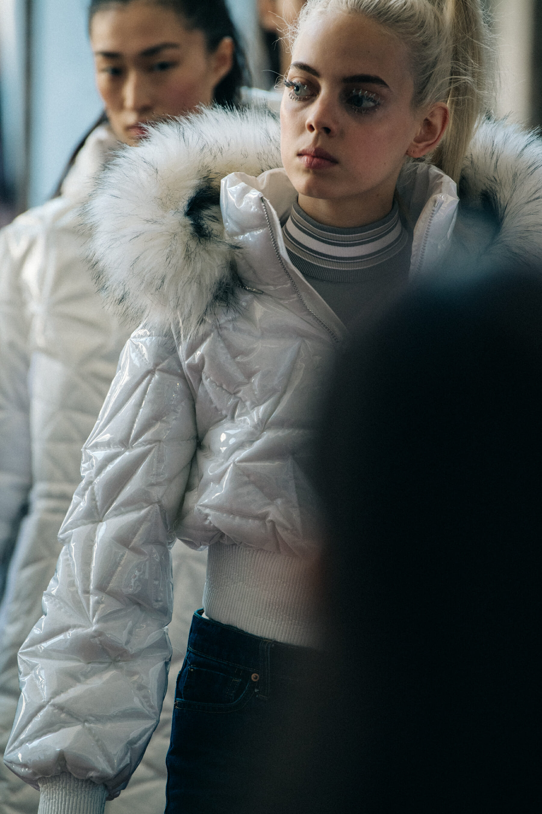 Mariana Zaragoza backstage at Byblos