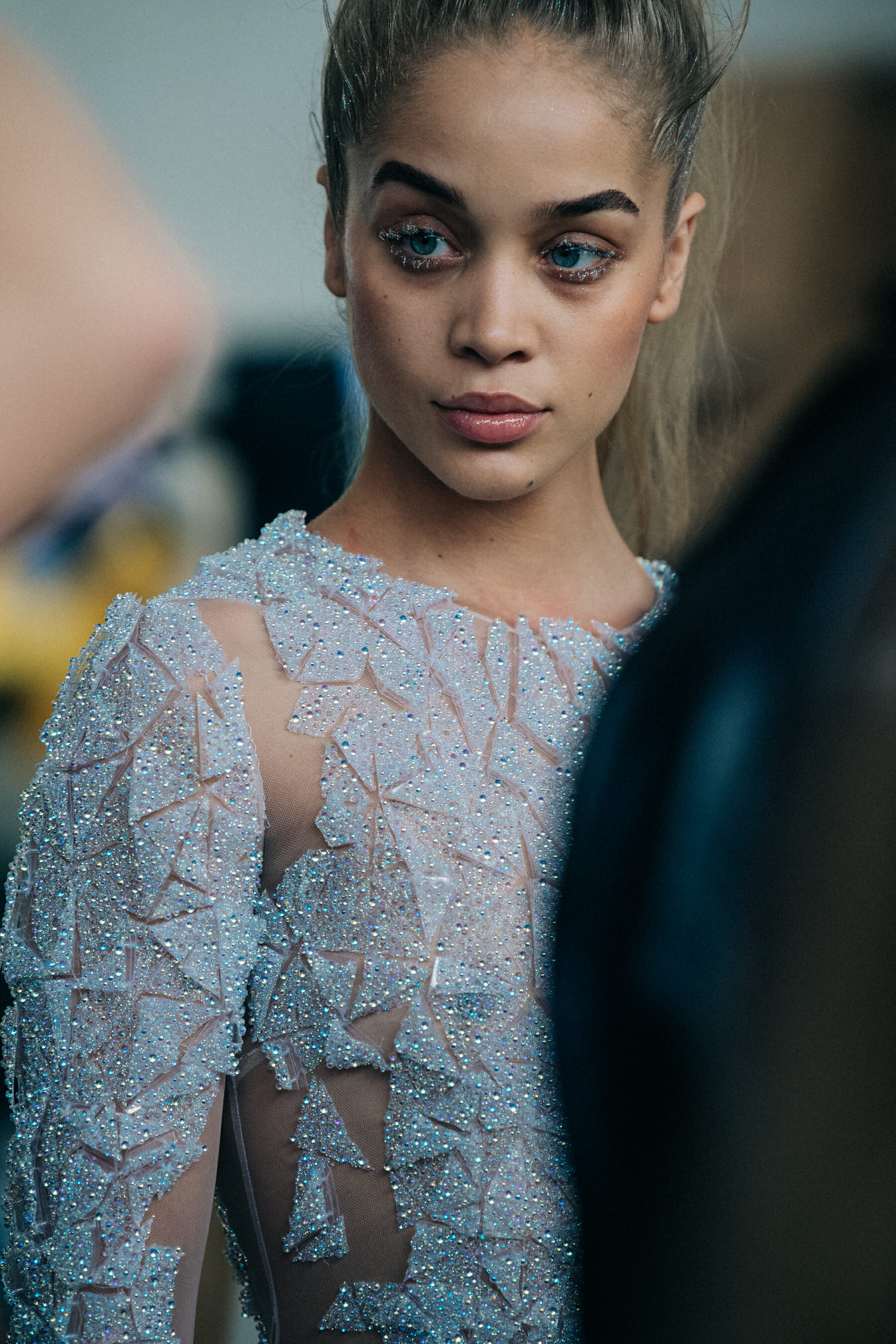 Jasmine Sanders backstage at Byblos