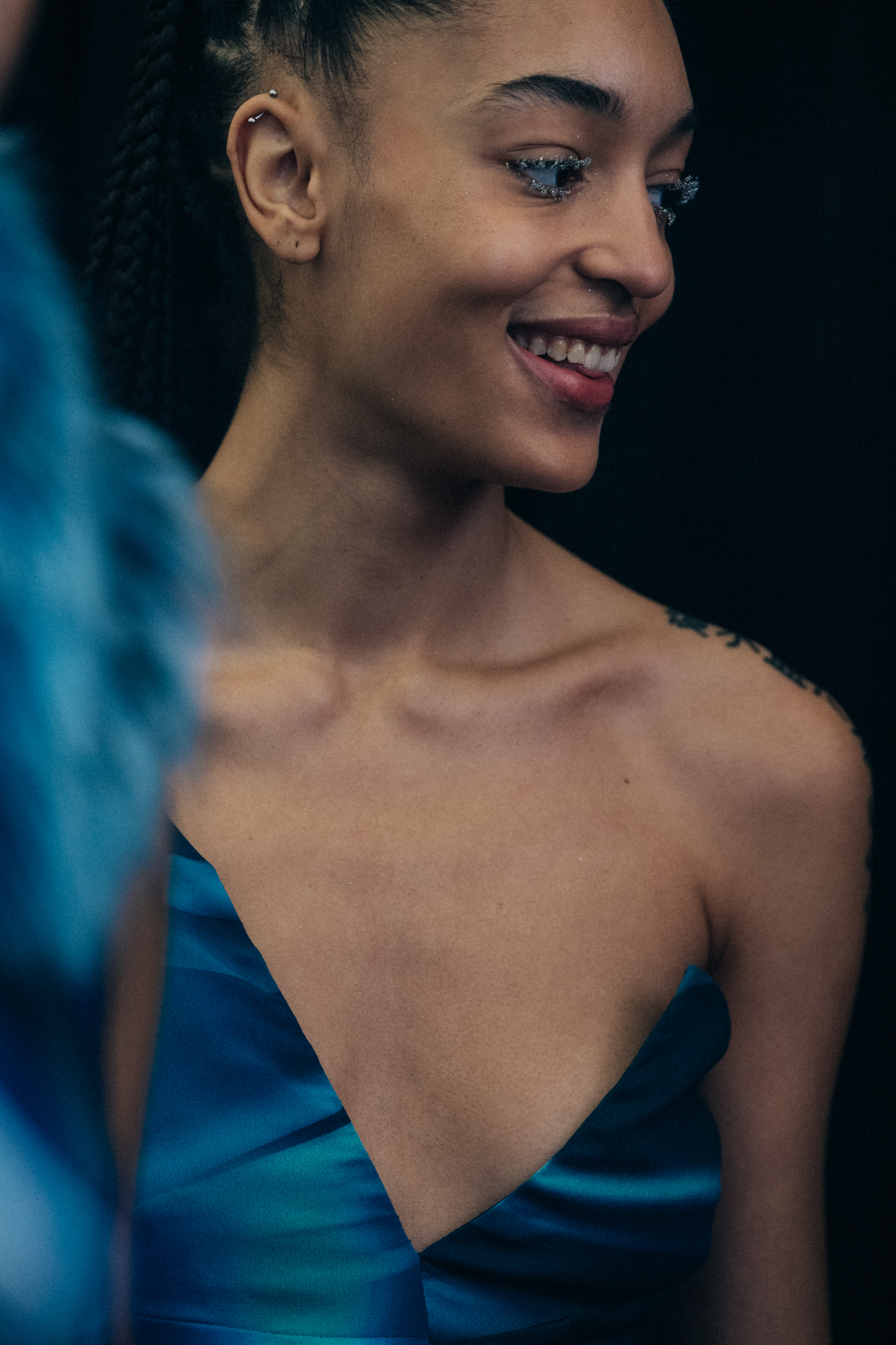 Indira Scott backstage at Byblos