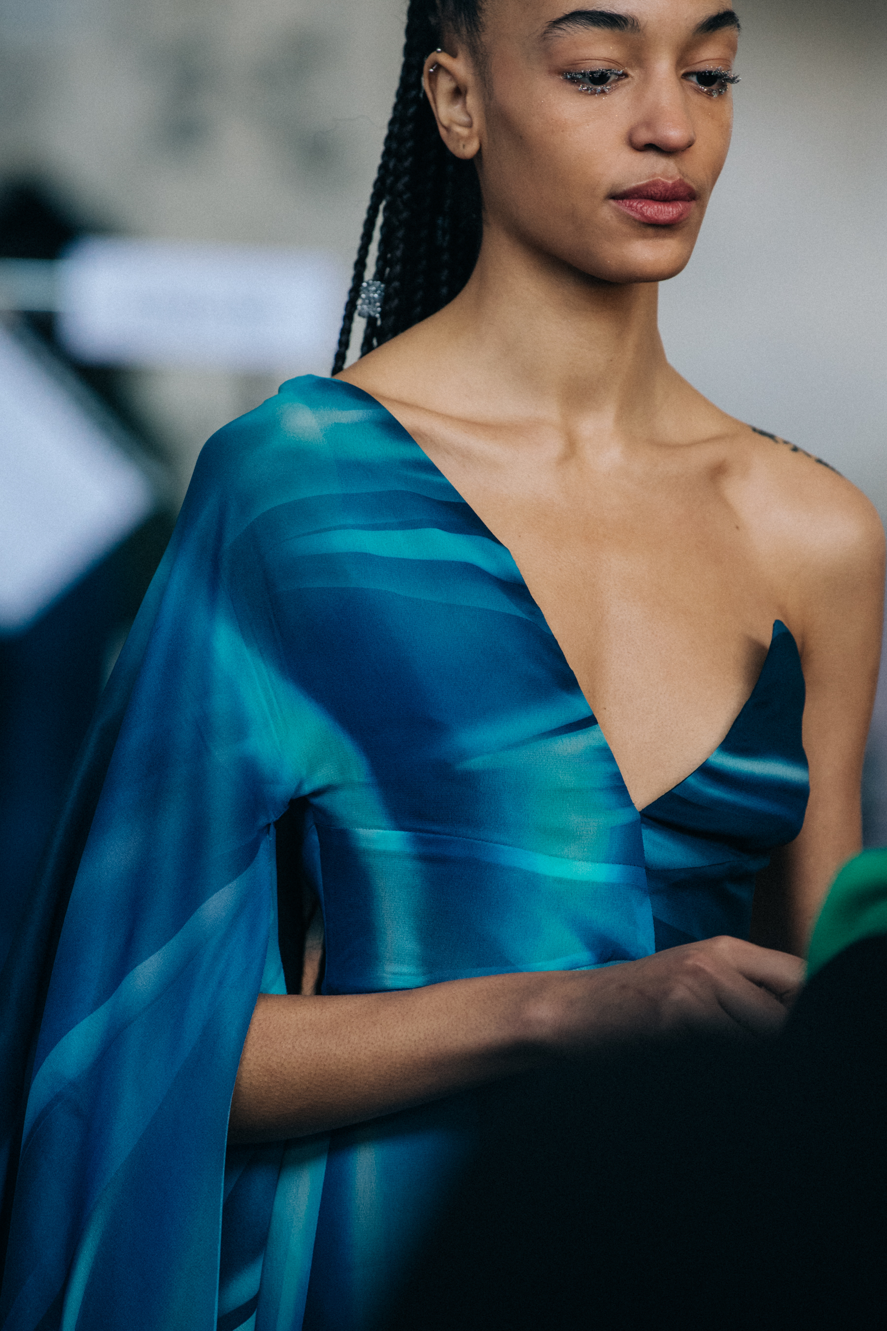 Indira Scott backstage at Byblos