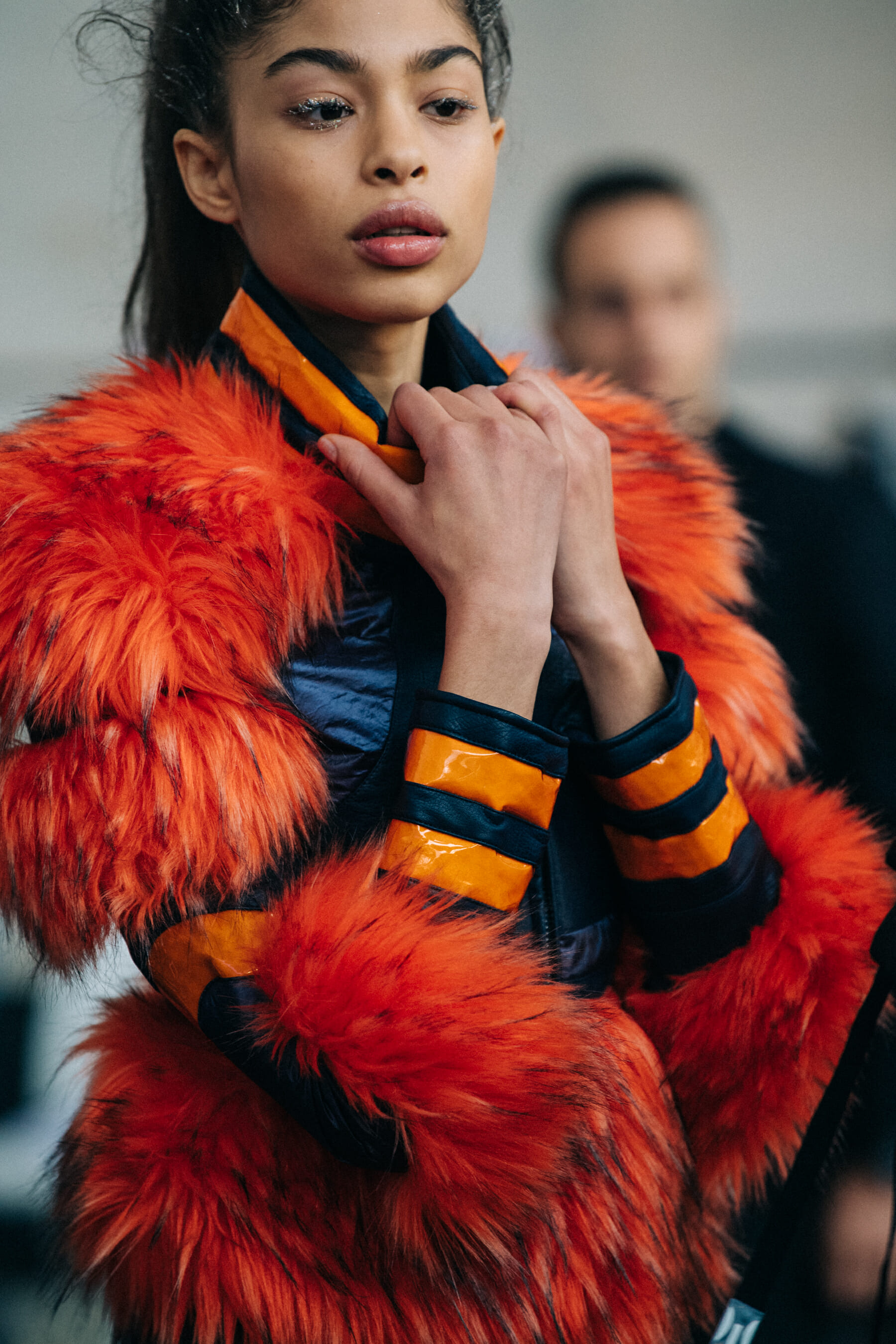 Zoe Thaets backstage at Byblos