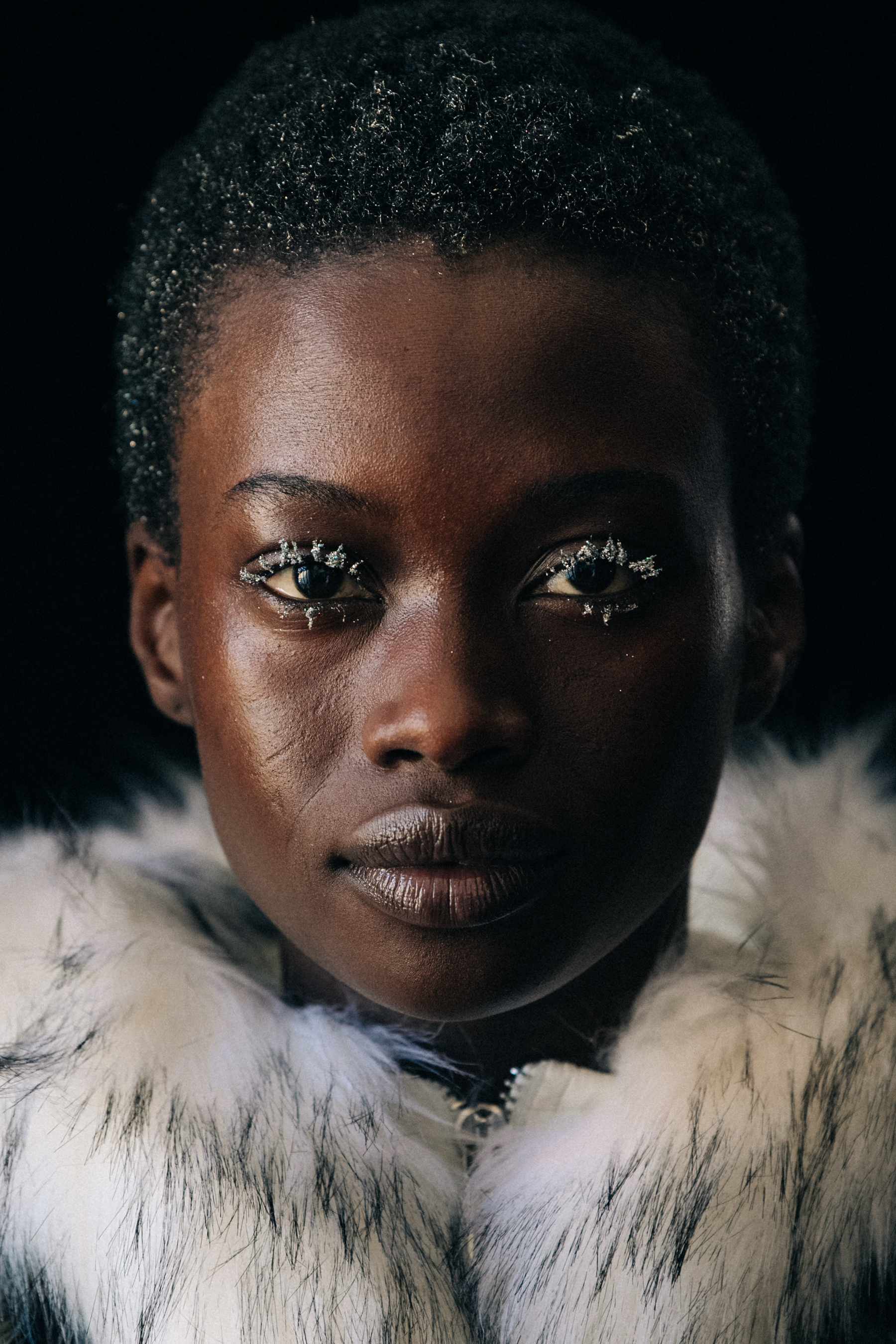 Fatou Jobe backstage at Byblos